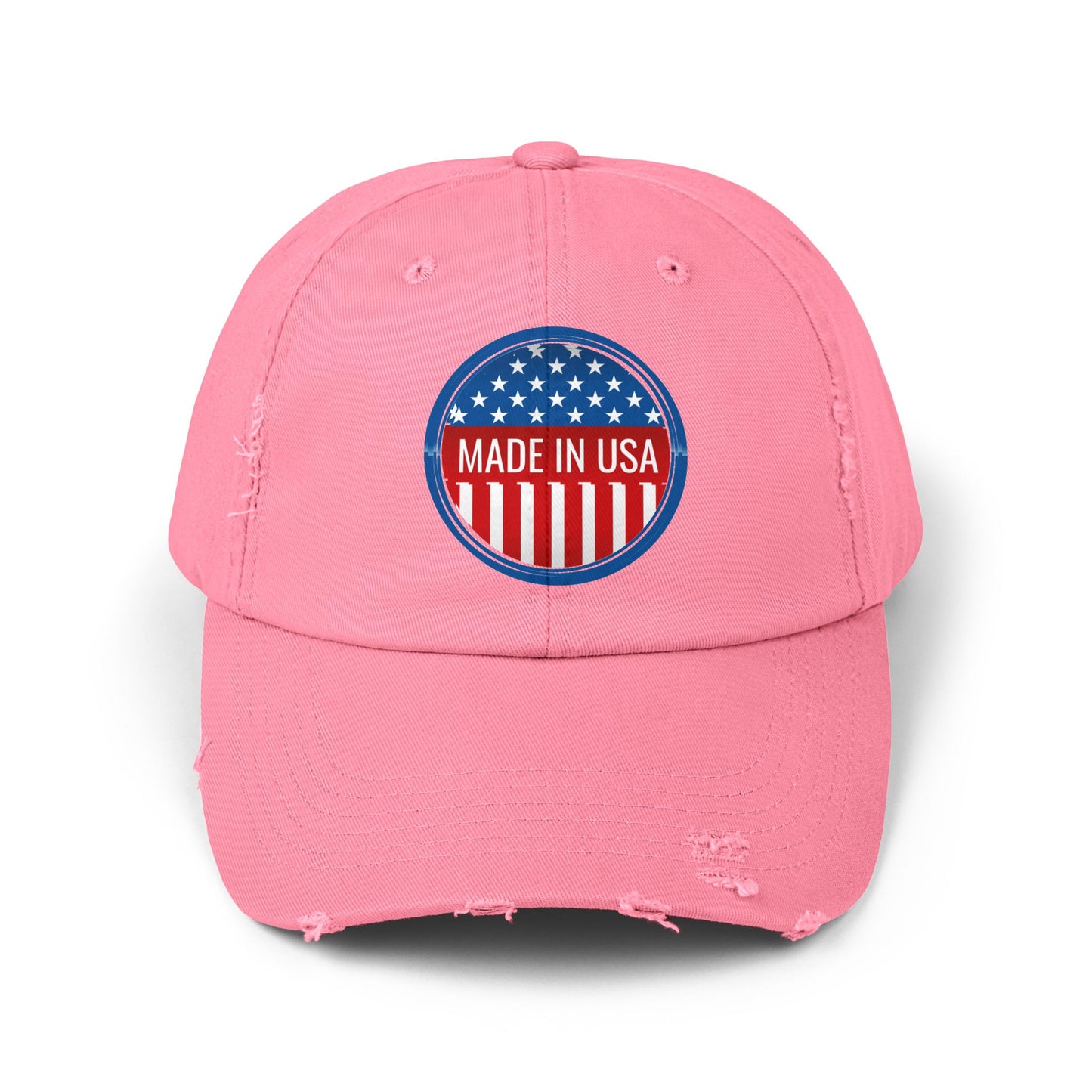 Unisex Distressed Cap with 'Made in USA' Patch - Perfect for Patriotic Events and Everyday Wear