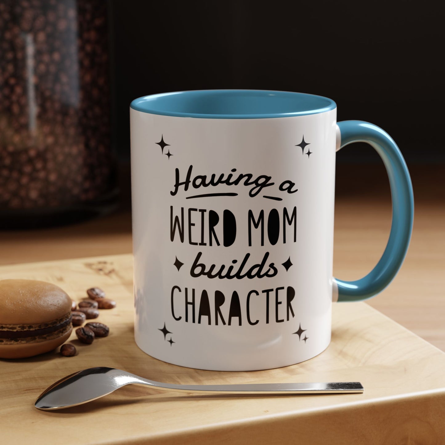 Weird Mom Character Coffee Mug - Fun Accent for Unique Moms