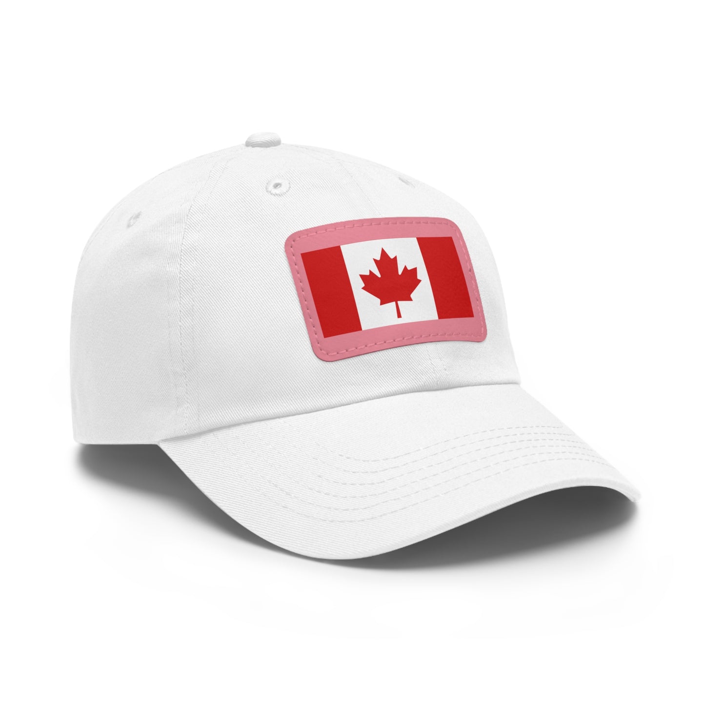 Canada Flag Dad Hat with Leather Patch | Classic White Cap for Outdoors & Celebrations