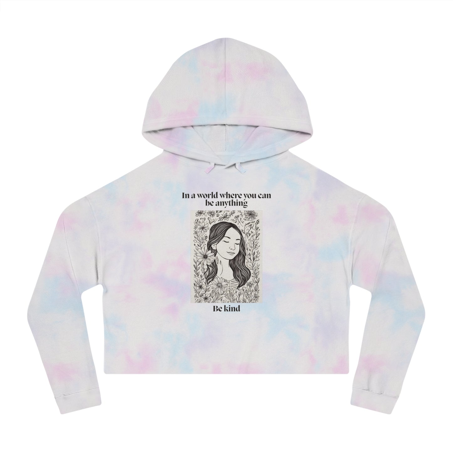 Inspirational Women's Cropped Hoodie - 'Be Kind' Design for Everyday Empowerment