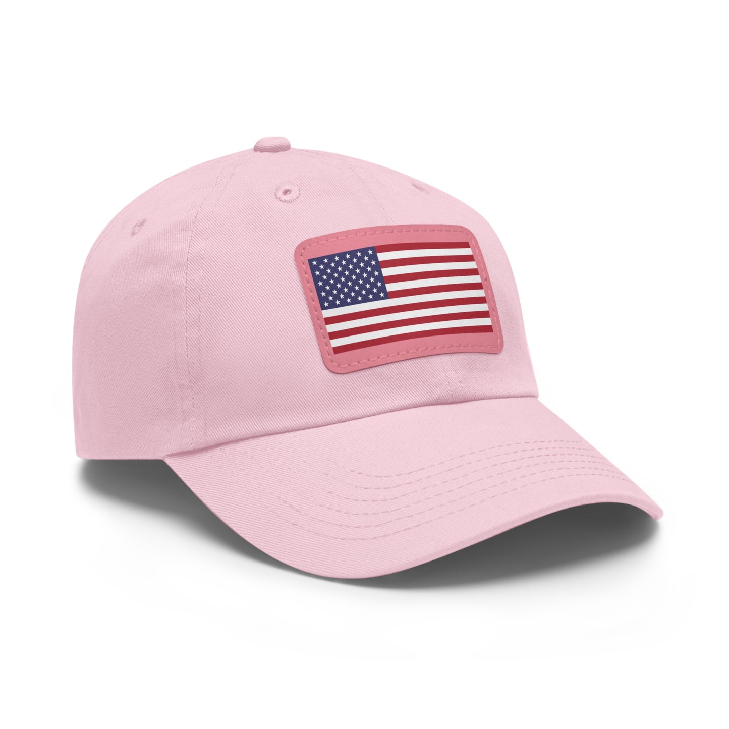 Patriotic Dad Hat with Leather Patch – USA Flag Cap for Summer Adventures