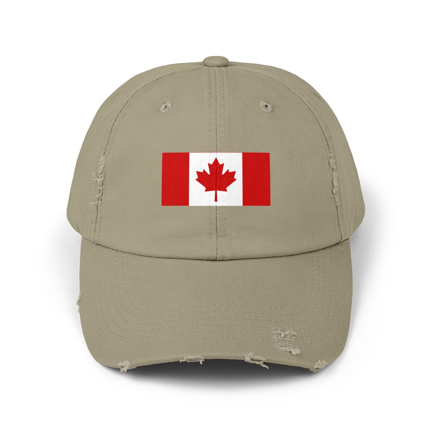 Canada Flag Distressed Cap - Unisex Pink Hat for Casual Style