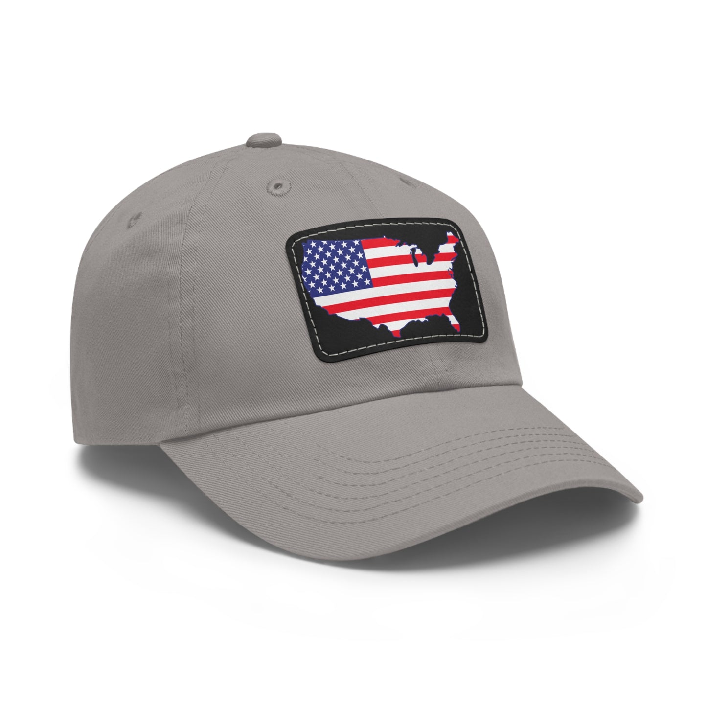 Patriotic Dad Hat with Leather Patch - USA Flag Cap for Outdoors