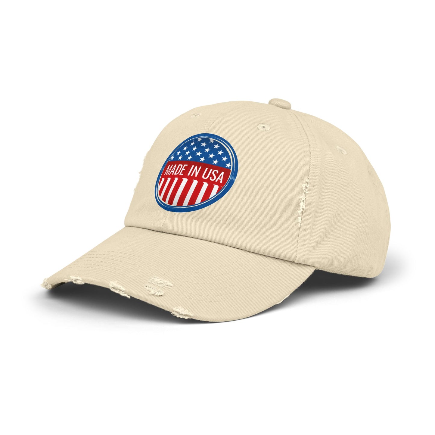 Unisex Distressed Cap with 'Made in USA' Patch - Perfect for Patriotic Events and Everyday Wear