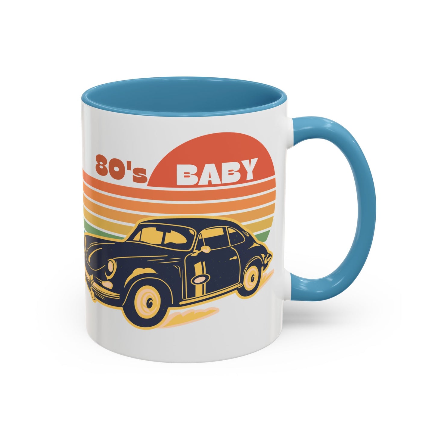 Retro 80's Baby Coffee Mug - Vintage Car Design, Perfect for Nostalgia Lovers