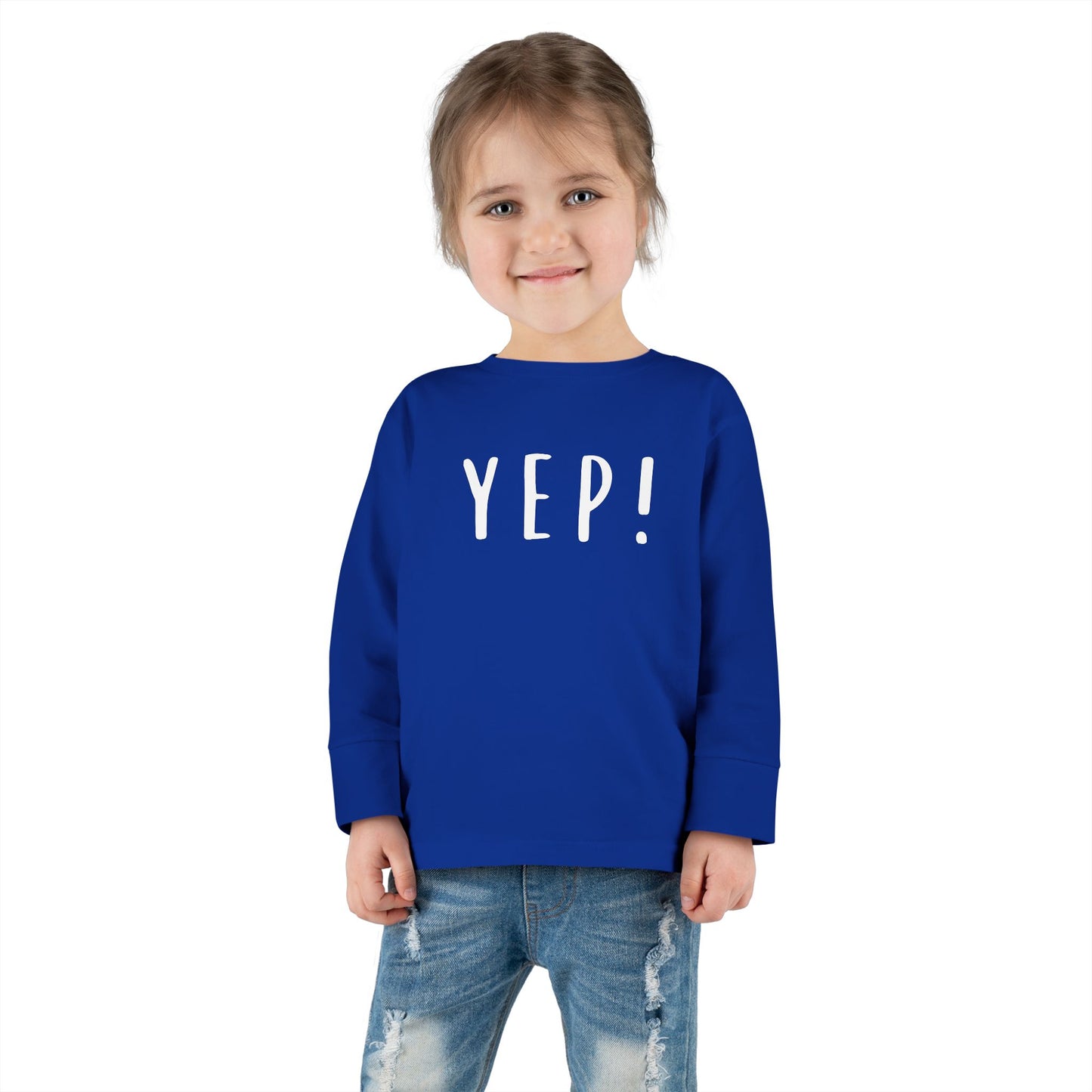 Toddler Long Sleeve Tee - Fun 'YEP!' Graphic Shirt for Kids