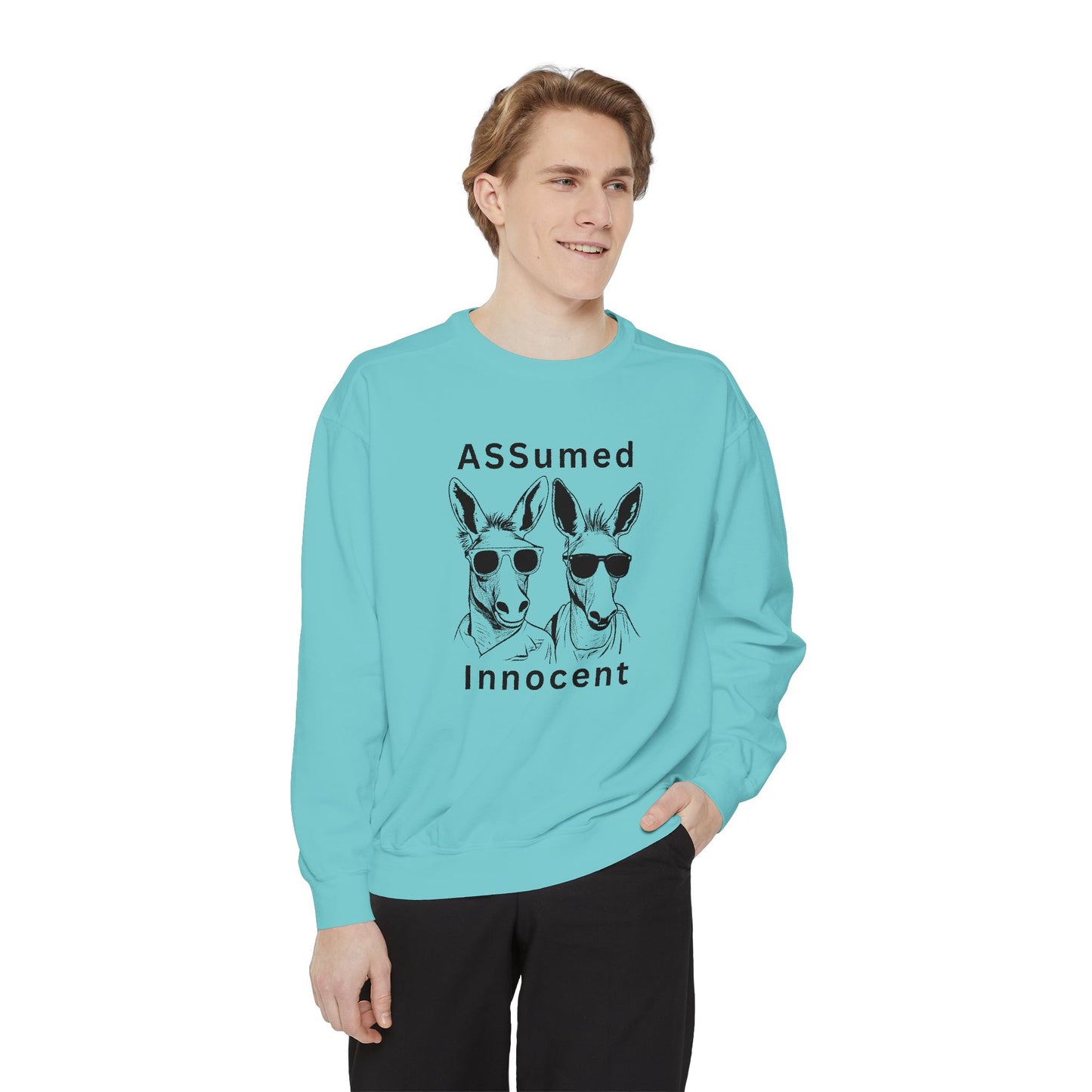 ASSUmEm Innocent Unisex Sweatshirt - Funny Animal Graphic Pullover for Casual Wear