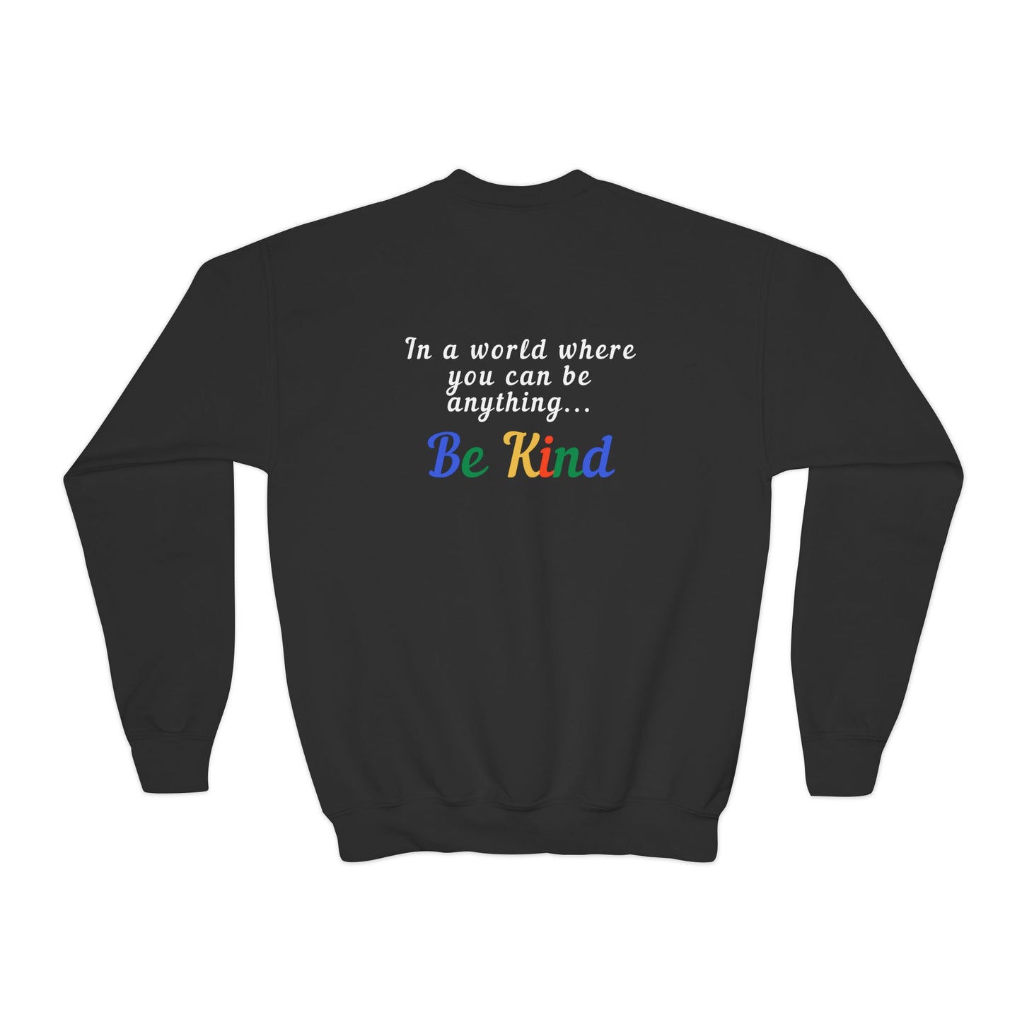 Youth Crewneck Sweatshirt - 'Be Kind' Inspirational Design