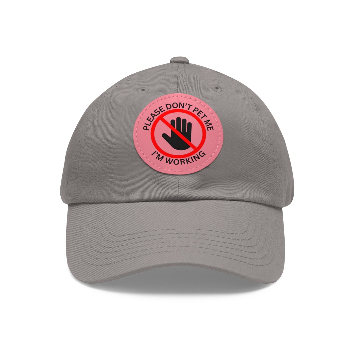 Funny Dad Hat with Leather Patch - 'Please Don't Pet Me, I'm Working'