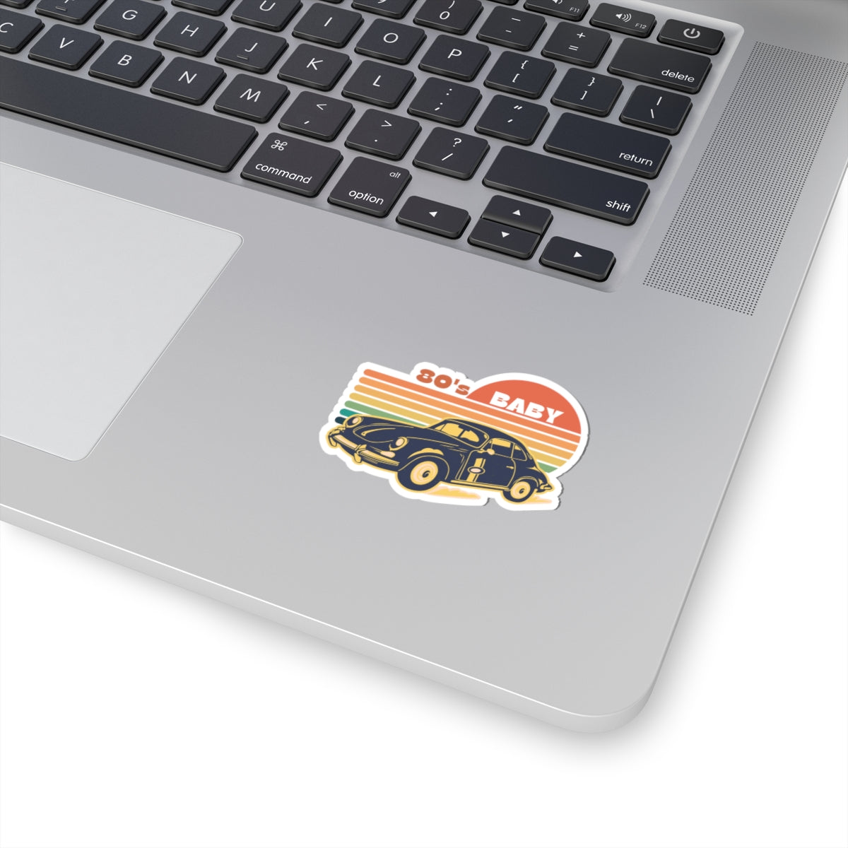 Retro 80's Baby Car Kiss-Cut Stickers - Perfect for Laptop, Water Bottles & More!