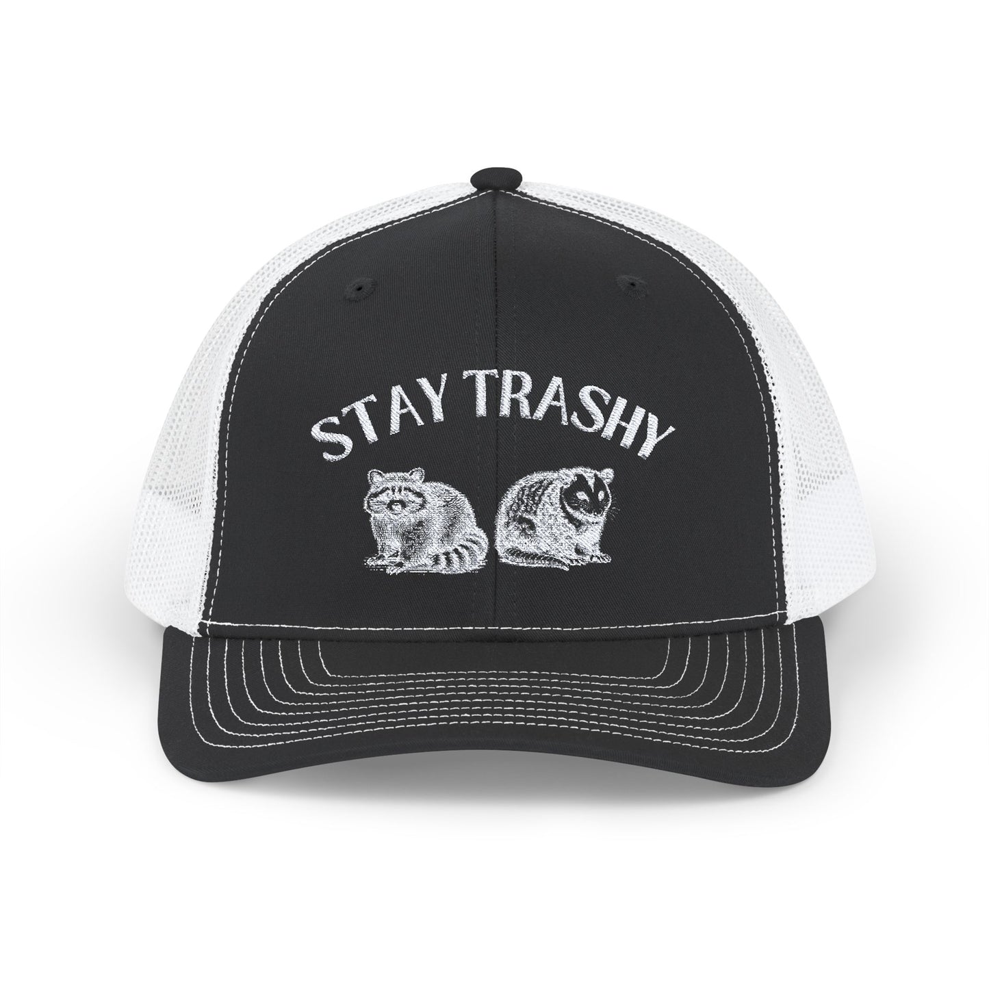 Stay Trashy Snapback Trucker Cap - Fun Casual Style for Raccoon Lovers