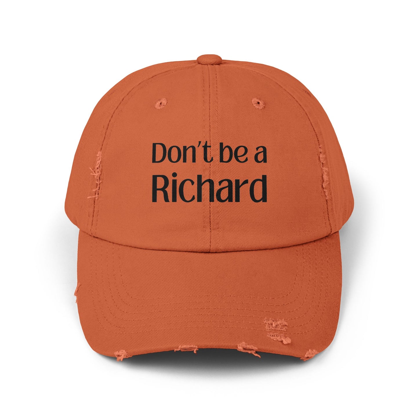 Funny Distressed Cap - 'Don't Be a Richard' Unisex Pink Hat