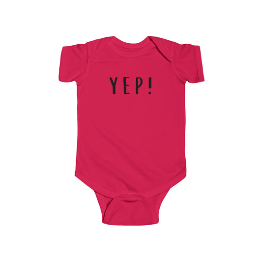 Funny Yellow Infant Bodysuit - YEP! - Perfect Baby Gift for New Parents