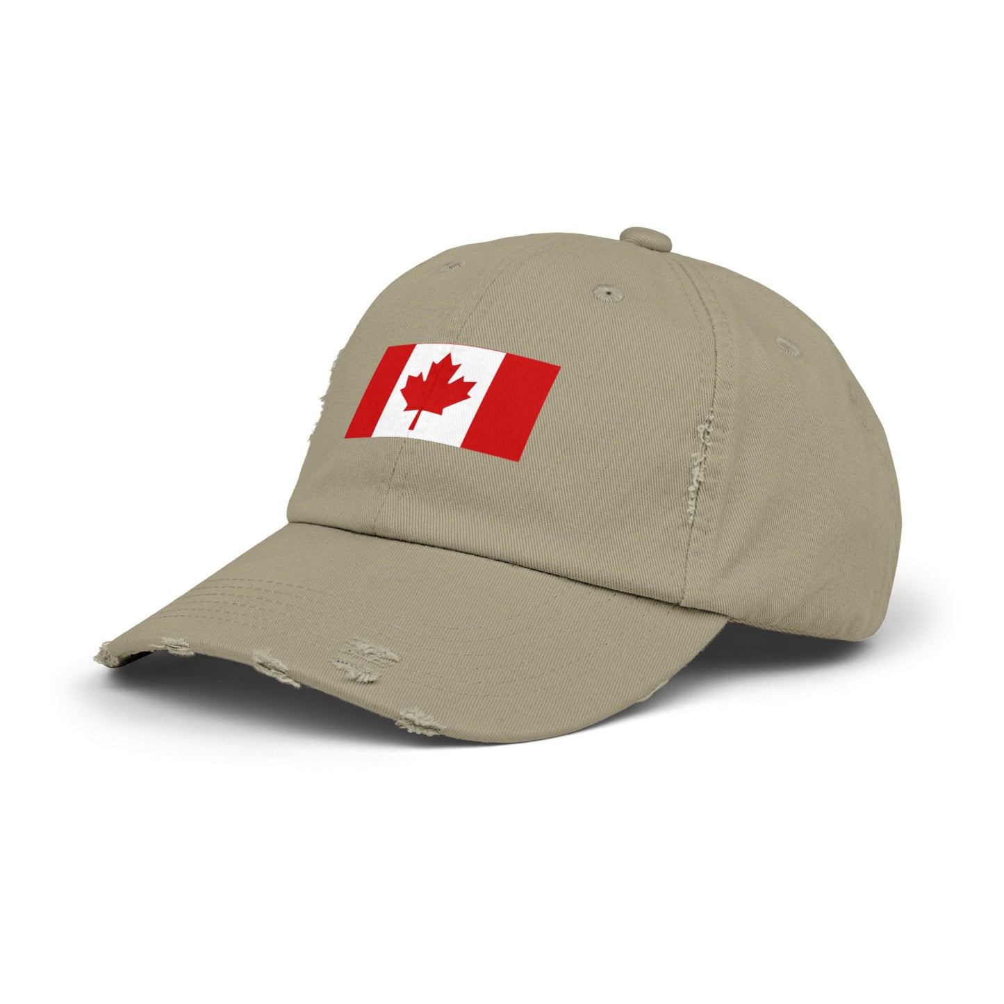 Canada Flag Distressed Cap - Unisex Pink Hat for Casual Style