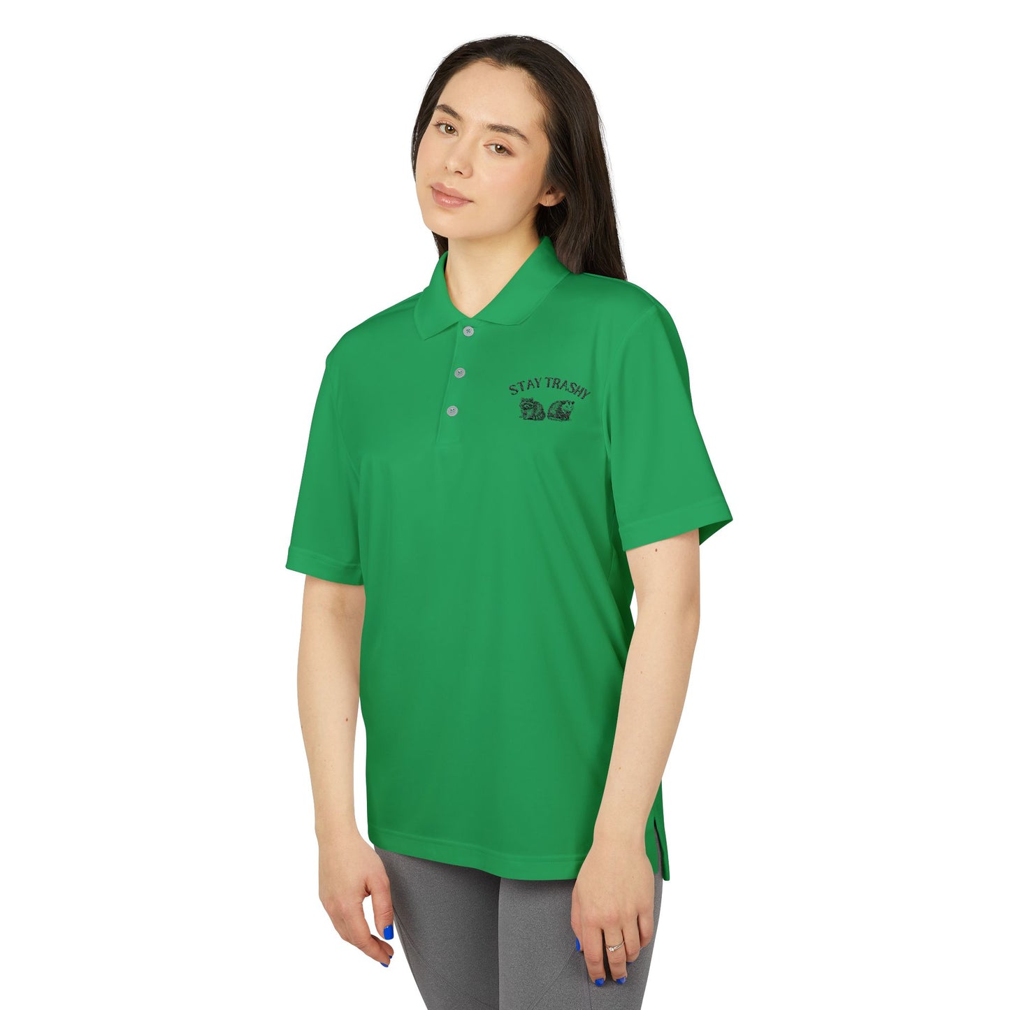 Stay Trashy Unisex Performance Polo - Bright Yellow Adidas Shirt