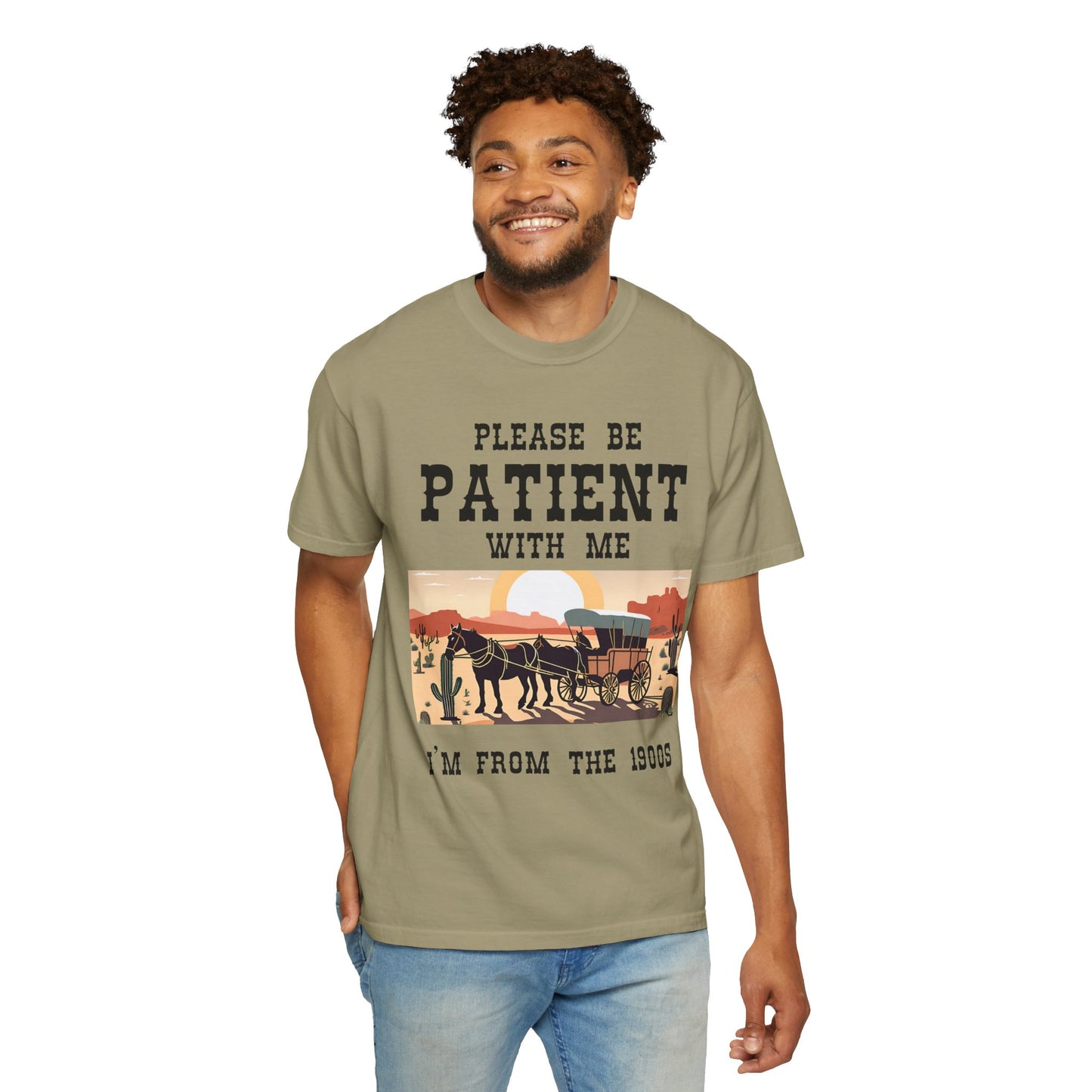 Vintage Patient Tee - Unisex Garment-Dyed T-Shirt with Retro 1900s Design