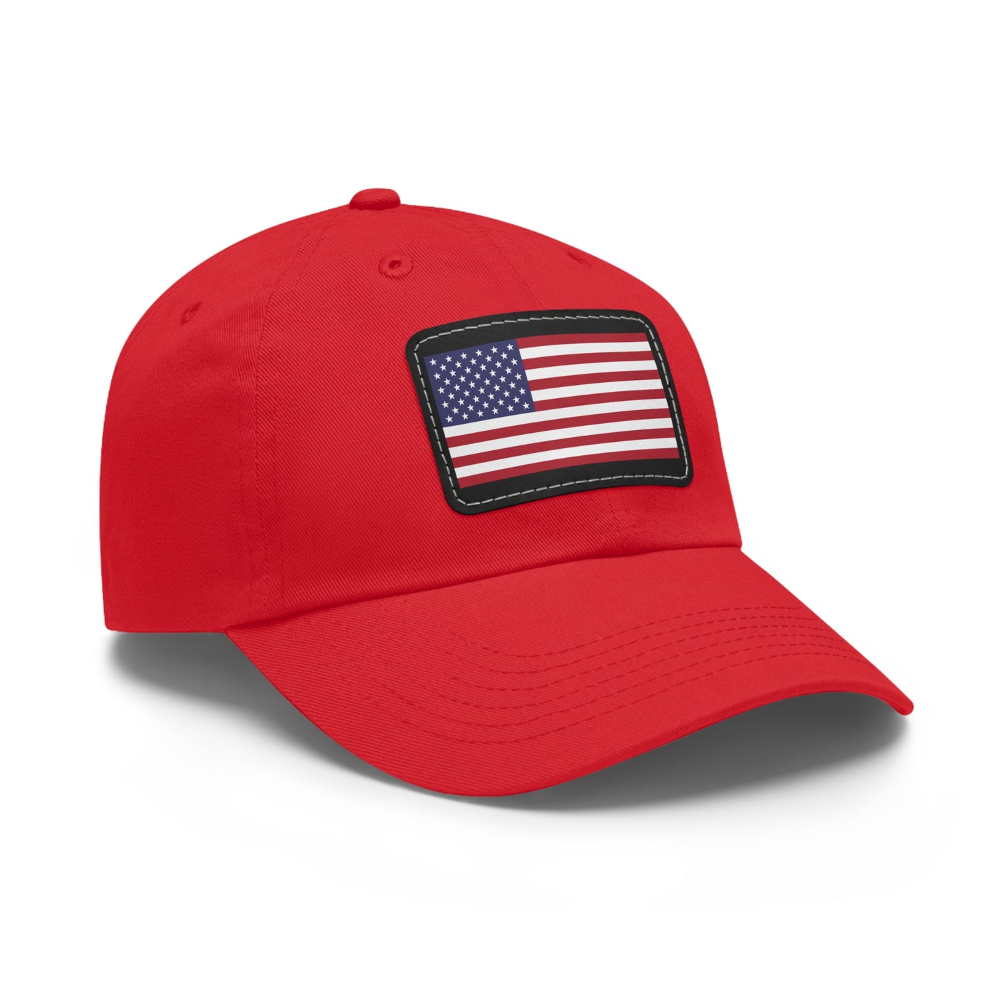 Patriotic Dad Hat with Leather Patch – USA Flag Cap for Summer Adventures