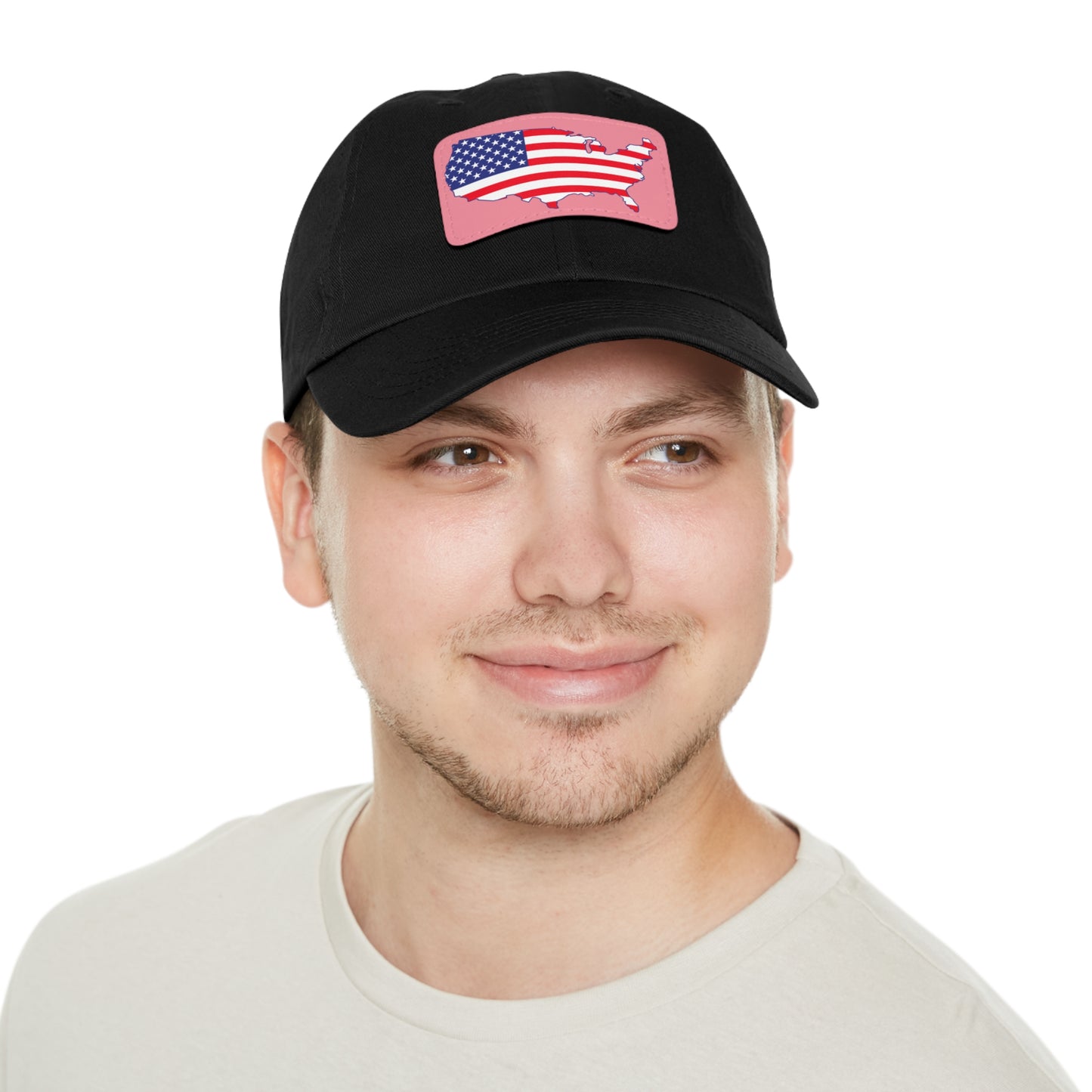 Patriotic Dad Hat with Leather Patch - USA Flag Cap for Outdoors