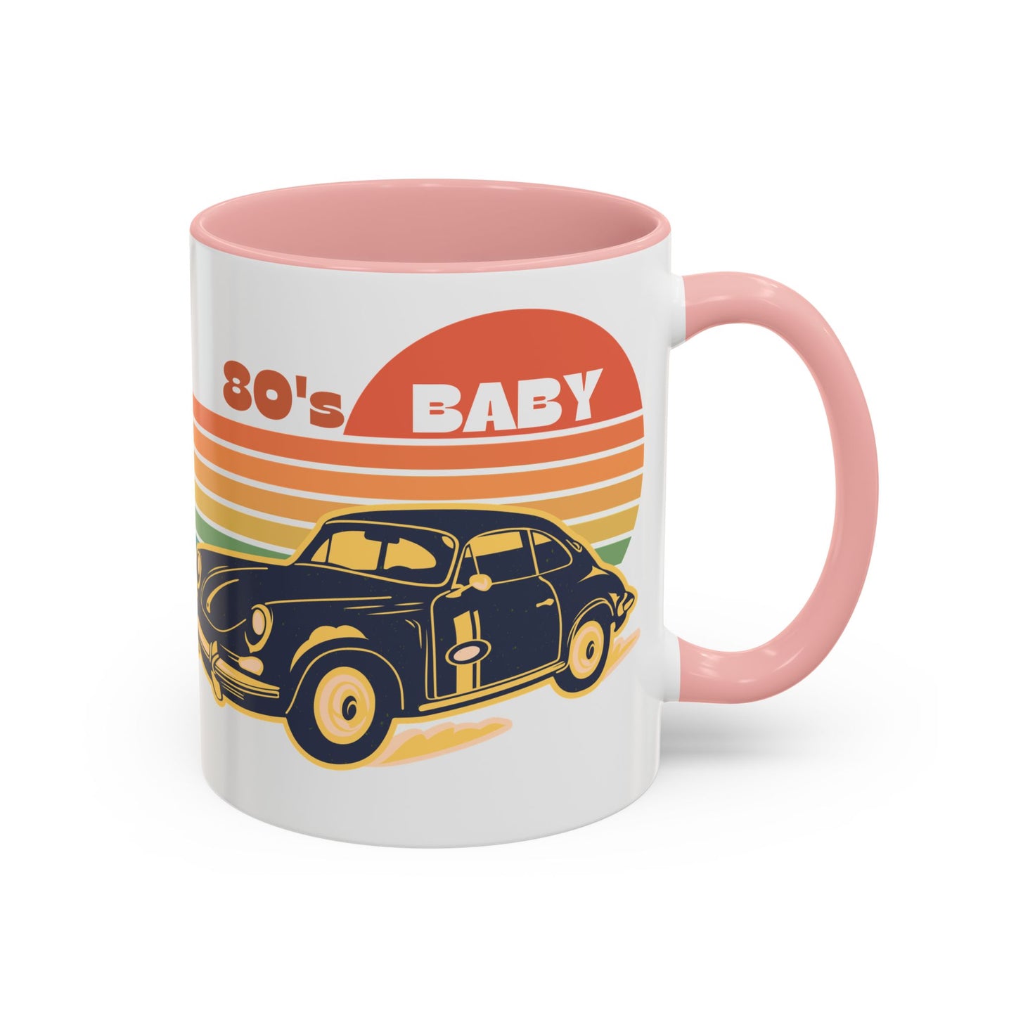 Retro 80's Baby Coffee Mug - Vintage Car Design, Perfect for Nostalgia Lovers