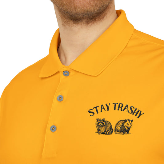 Stay Trashy Unisex Performance Polo - Bright Yellow Adidas Shirt