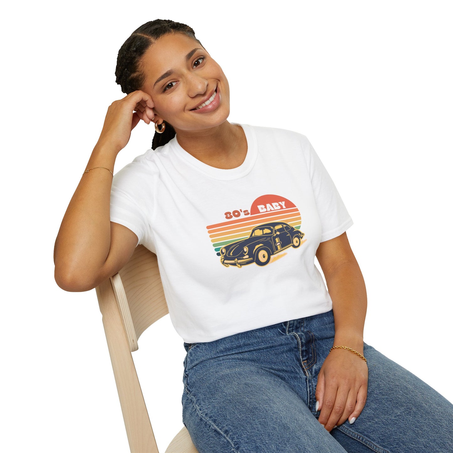 80's Baby Vintage Car Unisex Softstyle T-Shirt