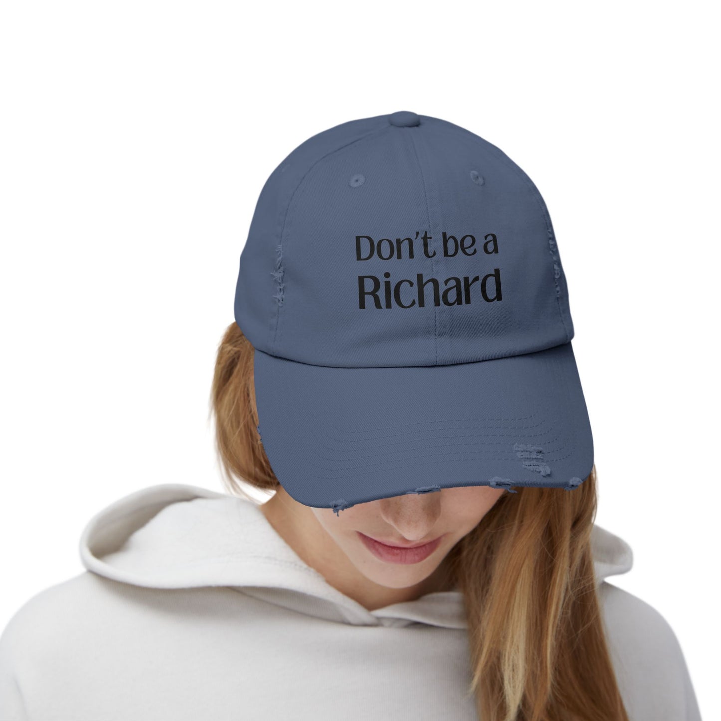 Funny Distressed Cap - 'Don't Be a Richard' Unisex Pink Hat