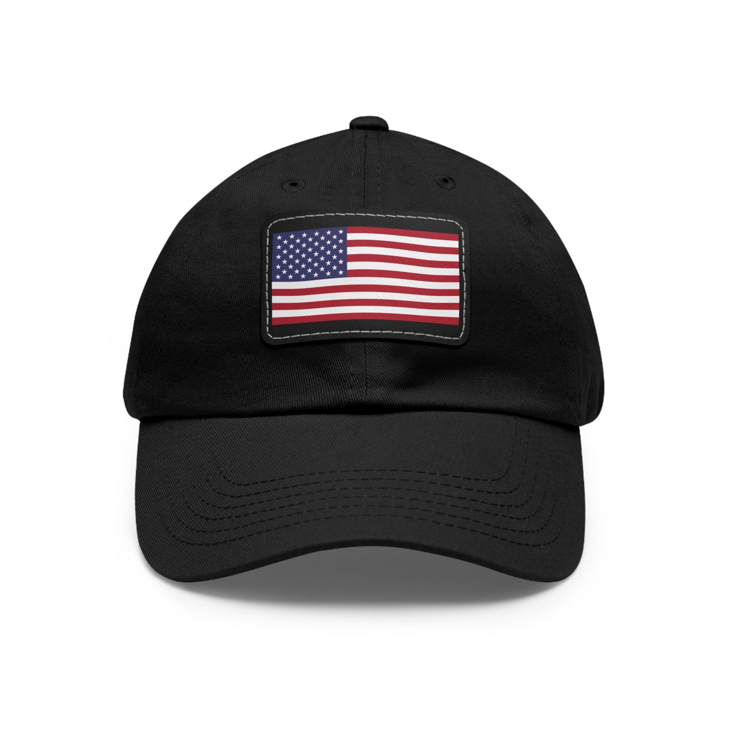 Patriotic Dad Hat with Leather Patch – USA Flag Cap for Summer Adventures