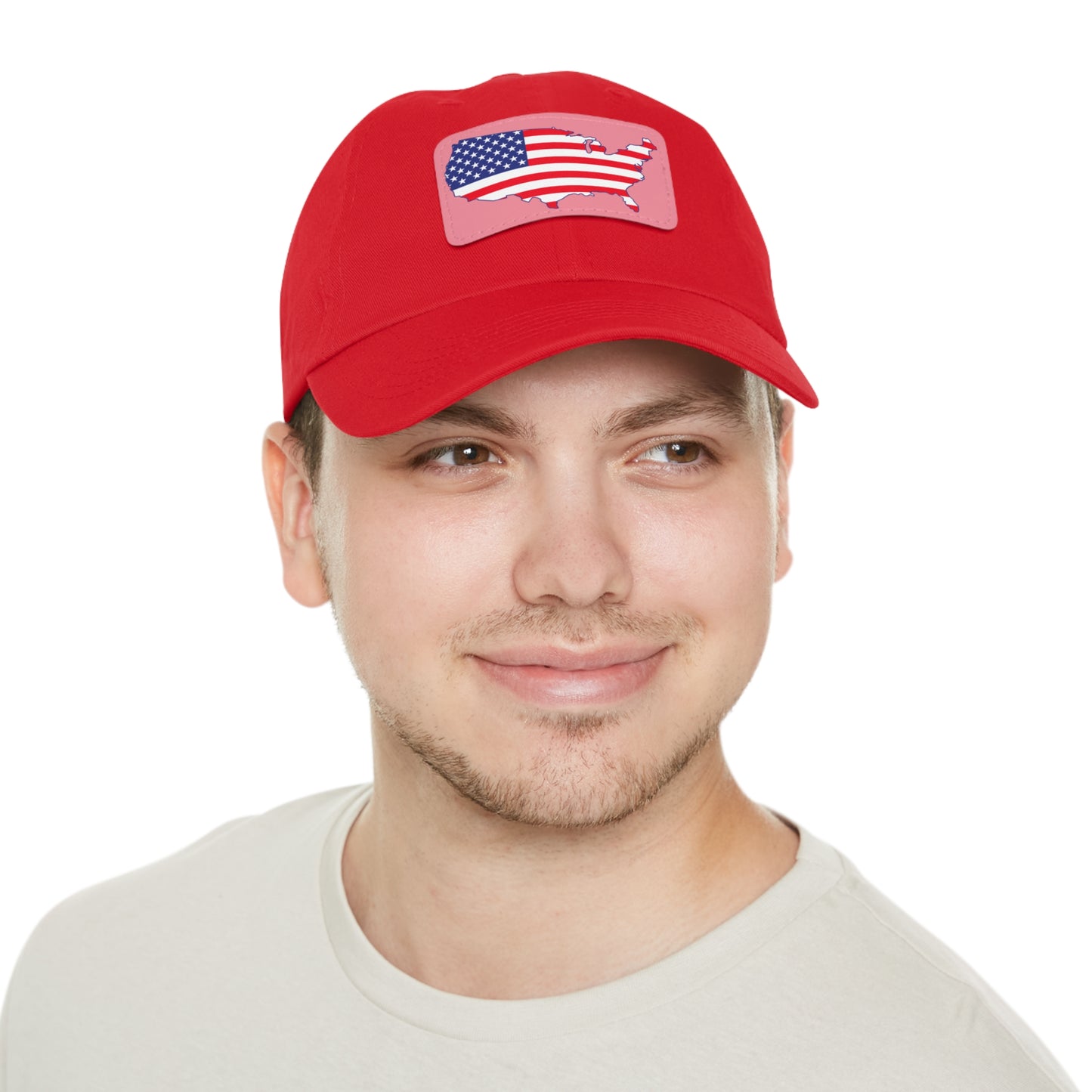 Patriotic Dad Hat with Leather Patch - USA Flag Cap for Outdoors