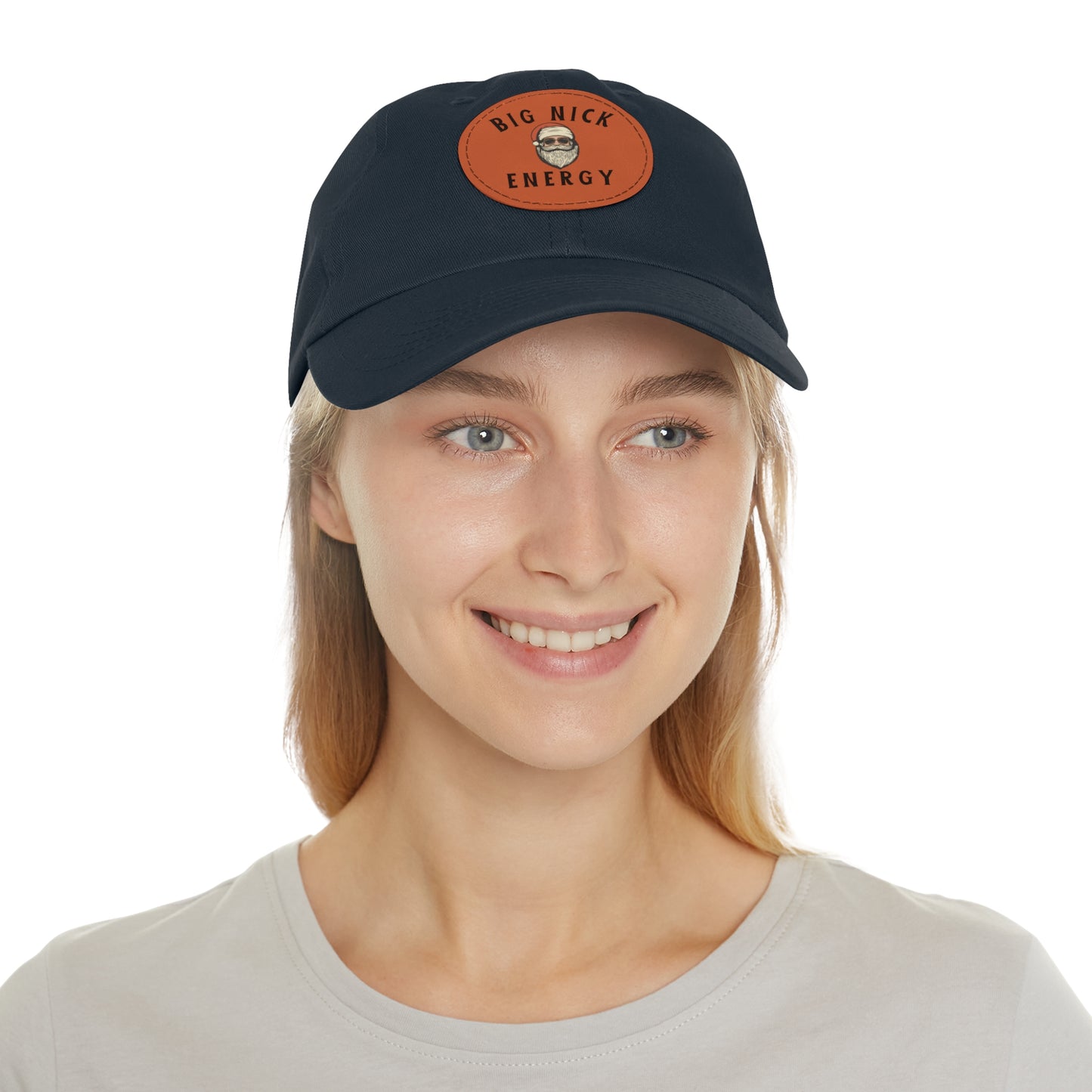 Big Nick Energy Dad Hat with Leather Patch - Black Cap for Everyday Adventures