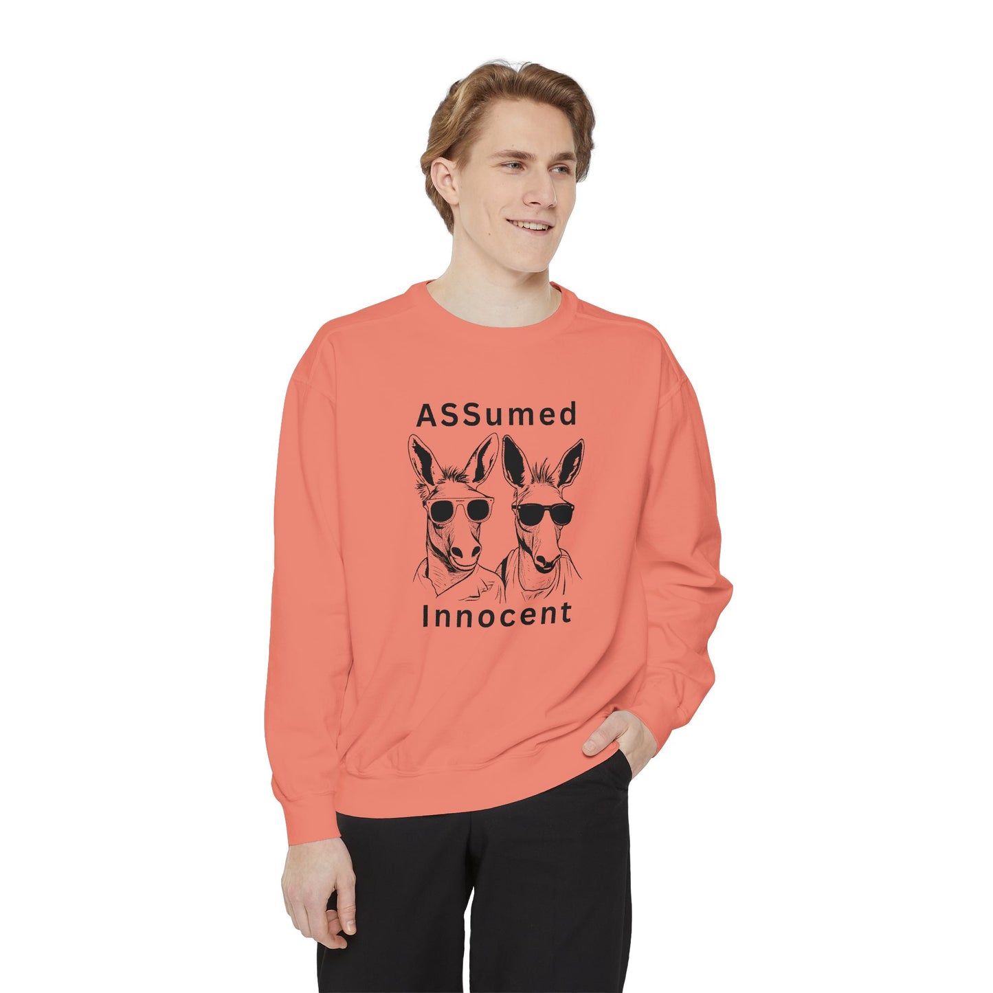 ASSUmEm Innocent Unisex Sweatshirt - Funny Animal Graphic Pullover for Casual Wear