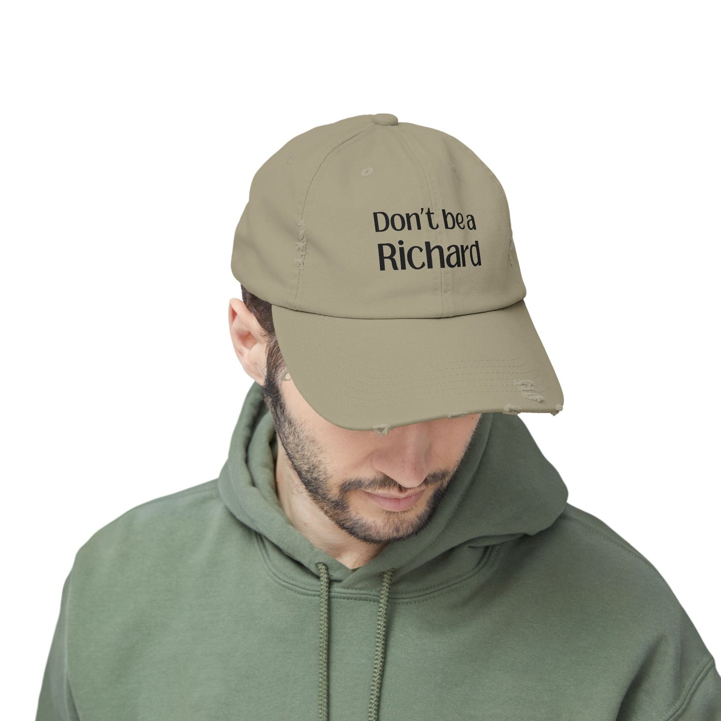 Funny Distressed Cap - 'Don't Be a Richard' Unisex Pink Hat