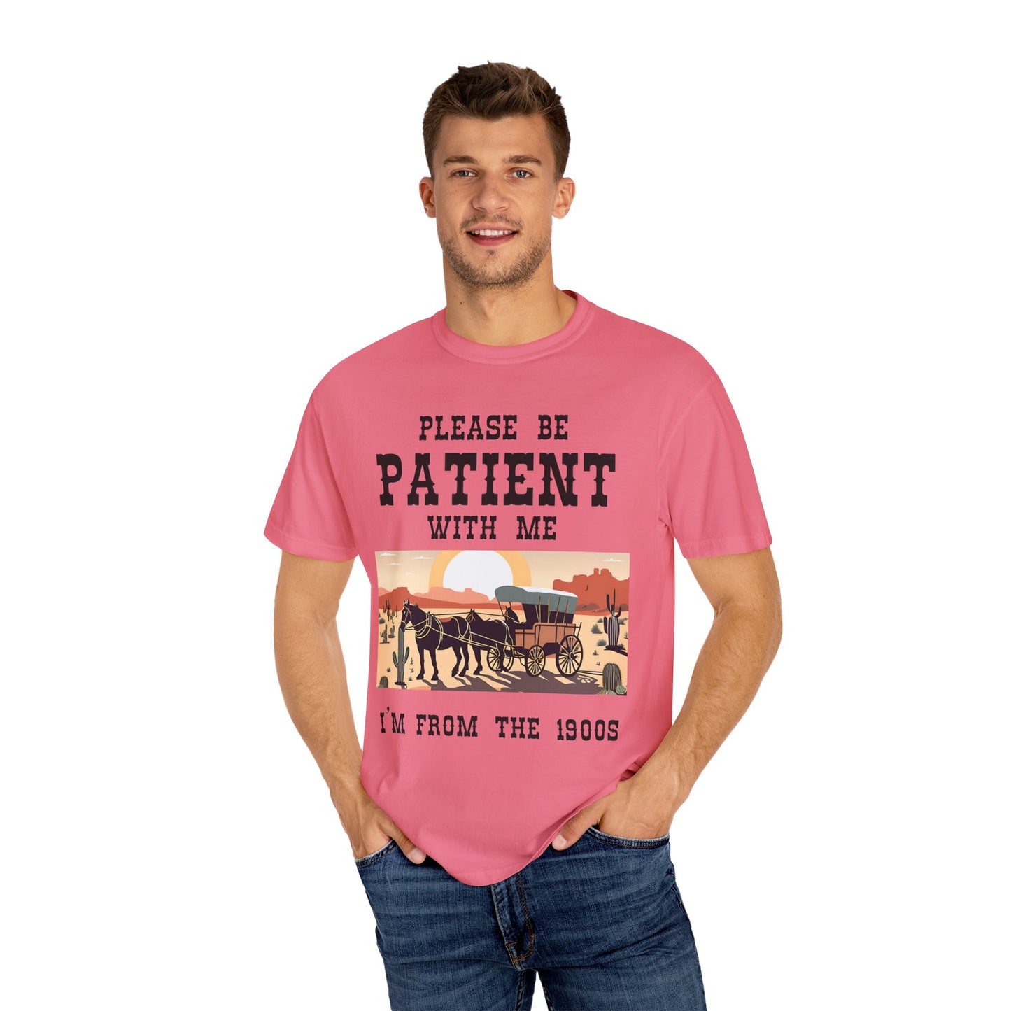 Vintage Patient Tee - Unisex Garment-Dyed T-Shirt with Retro 1900s Design