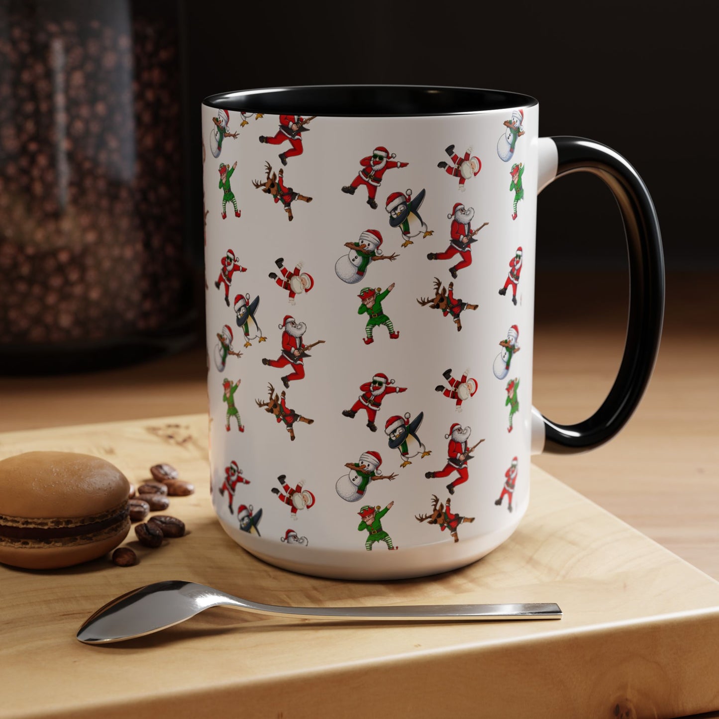 Festive Santa and Elf Coffee Mug - Fun Christmas Drinkware