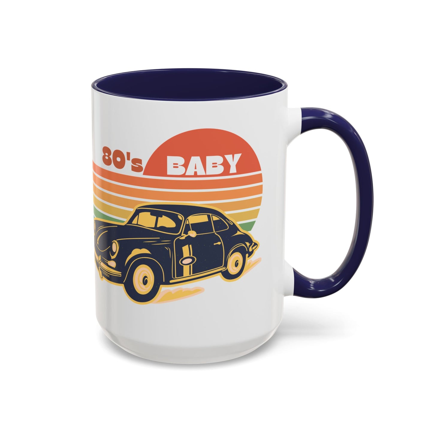 Retro 80's Baby Coffee Mug - Vintage Car Design, Perfect for Nostalgia Lovers