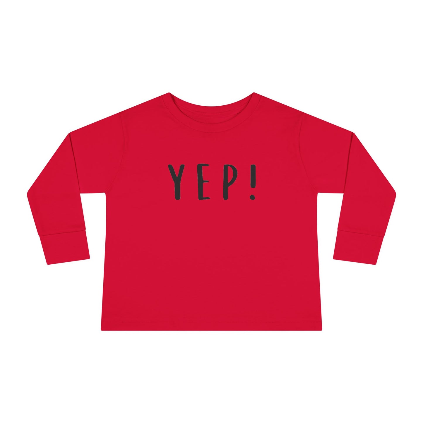 Funny Toddler Long Sleeve Tee - 'YEP!' Cute Kids Shirt for Playtime