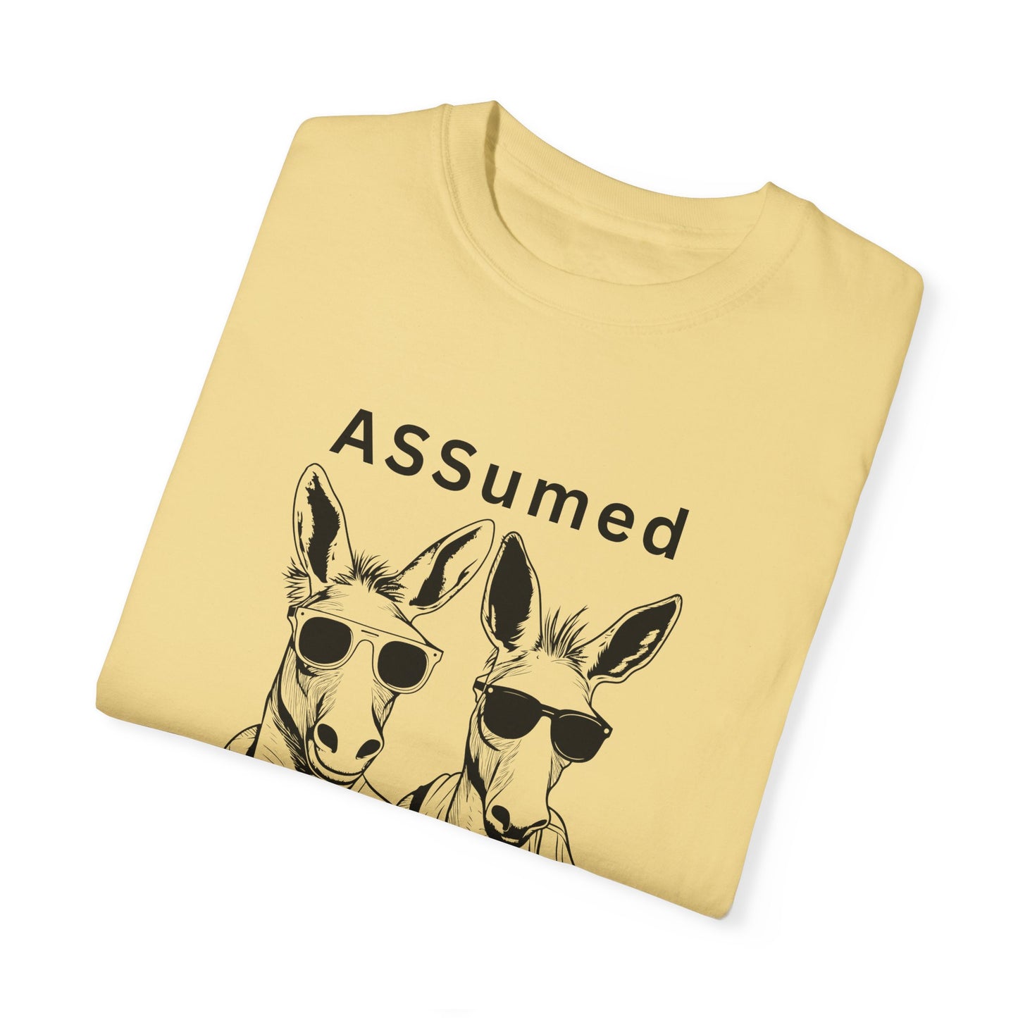 Unisex Garment-Dyed T-Shirt - Funny Kangaroo Design with 'ASSumed Innocent' Text