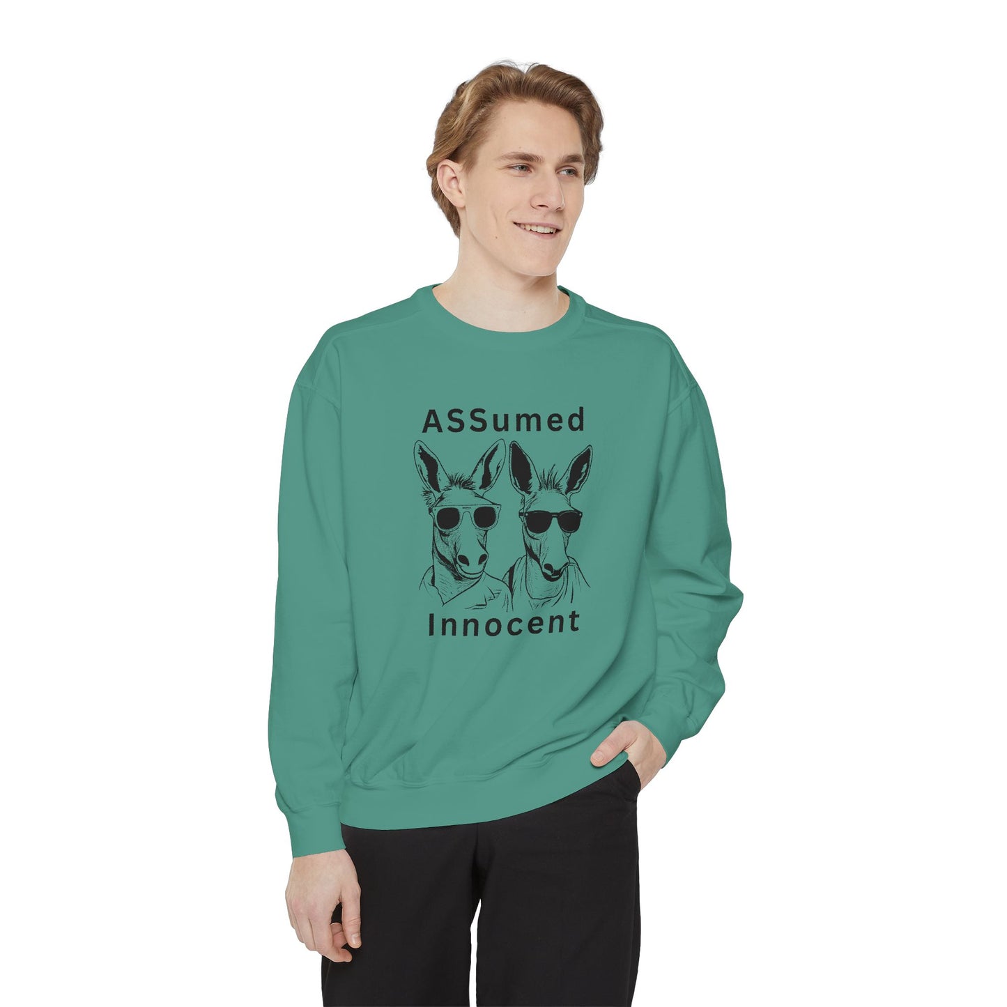 ASSUmEm Innocent Unisex Sweatshirt - Funny Animal Graphic Pullover for Casual Wear