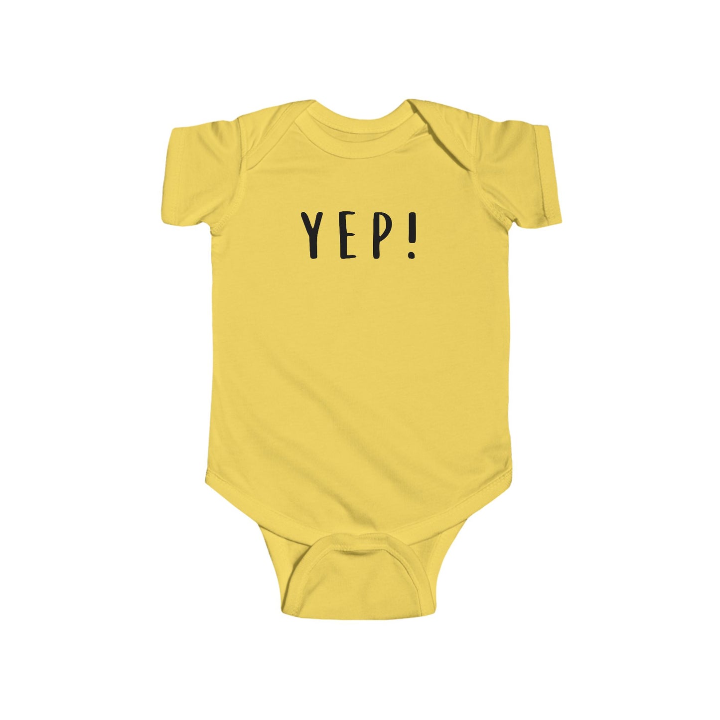 Funny Yellow Infant Bodysuit - YEP! - Perfect Baby Gift for New Parents