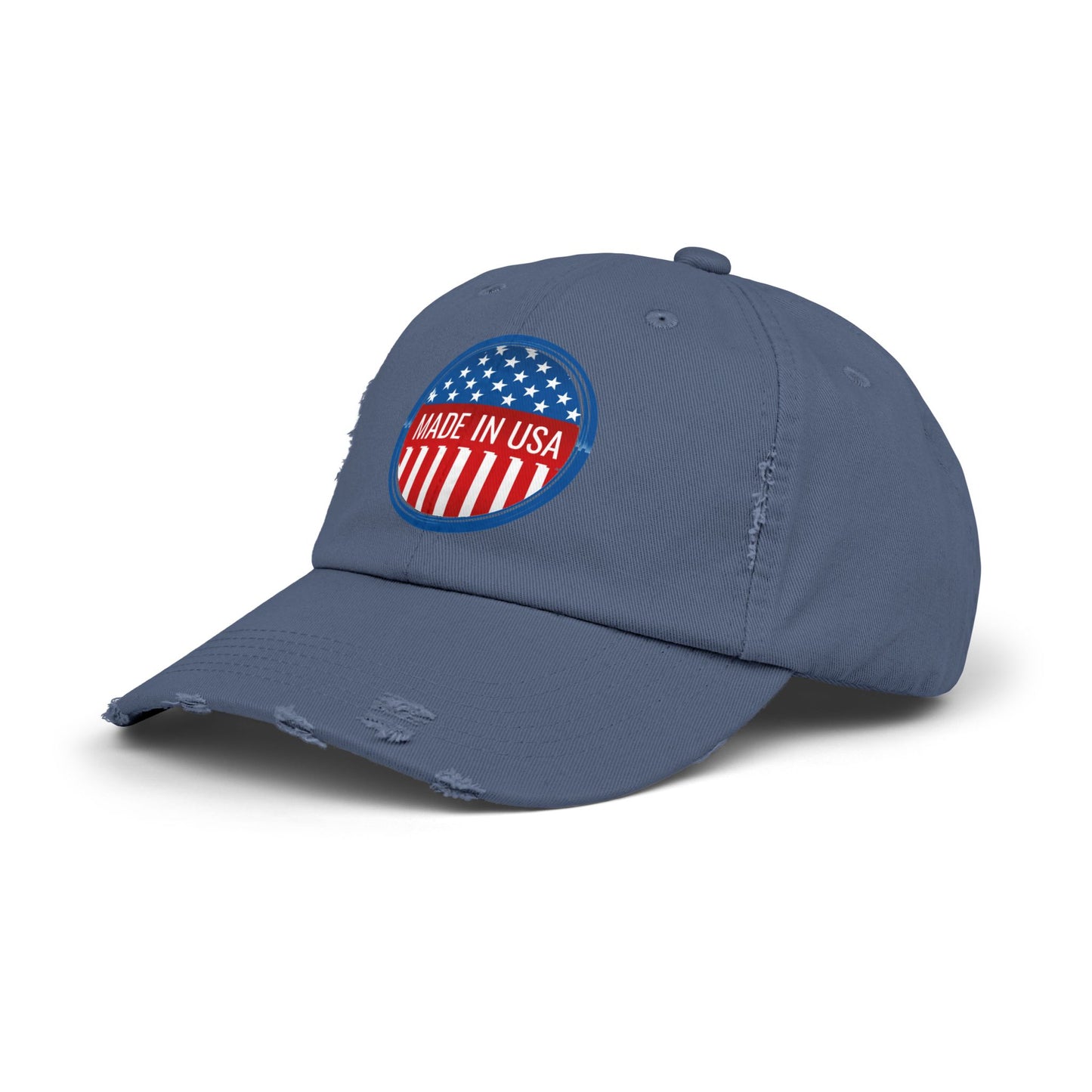 Unisex Distressed Cap with 'Made in USA' Patch - Perfect for Patriotic Events and Everyday Wear