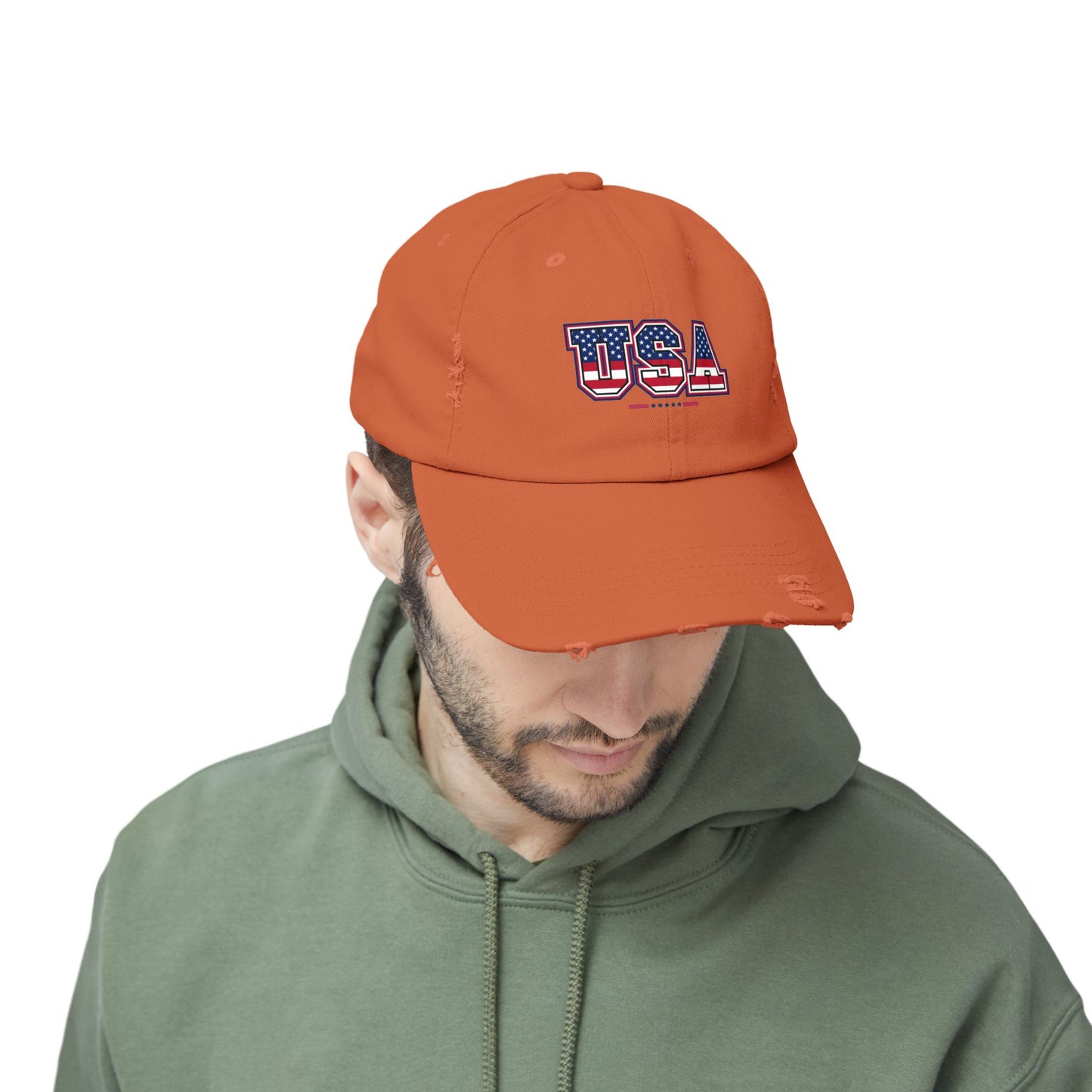 Unisex Distressed USA Cap - Casual Style for Outdoor Adventures