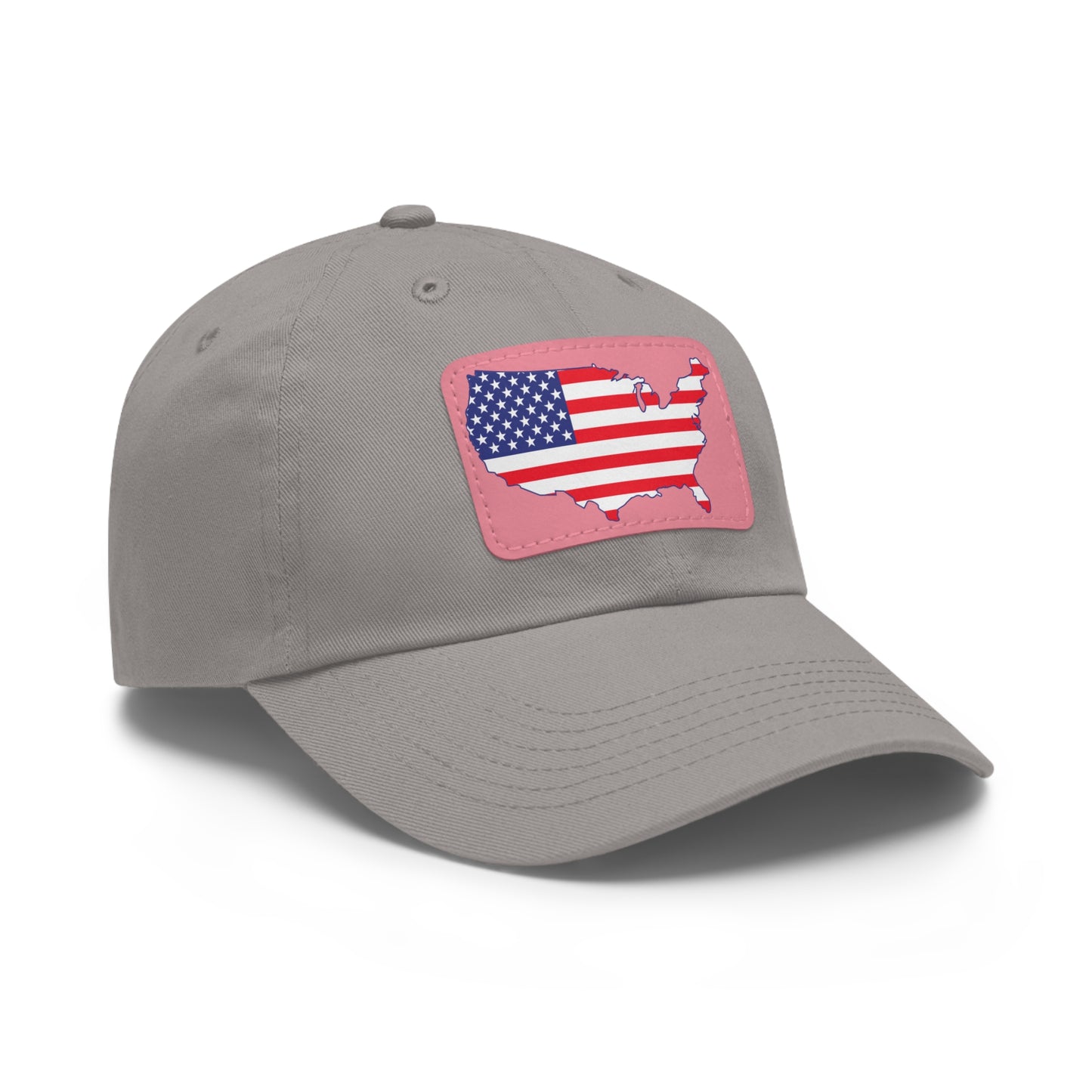 Patriotic Dad Hat with Leather Patch - USA Flag Cap for Outdoors