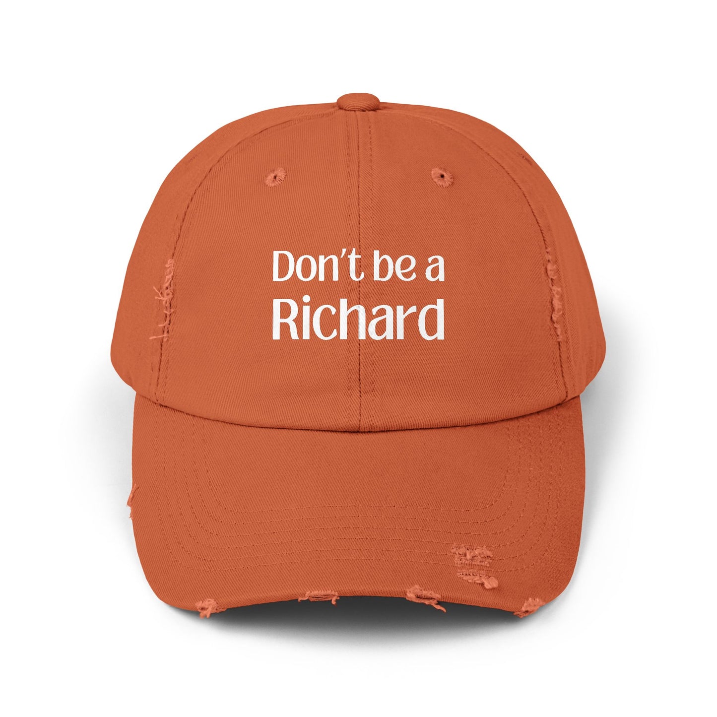 Don't Be a Richard Unisex Distressed Cap - Fun Pink Baseball Hat