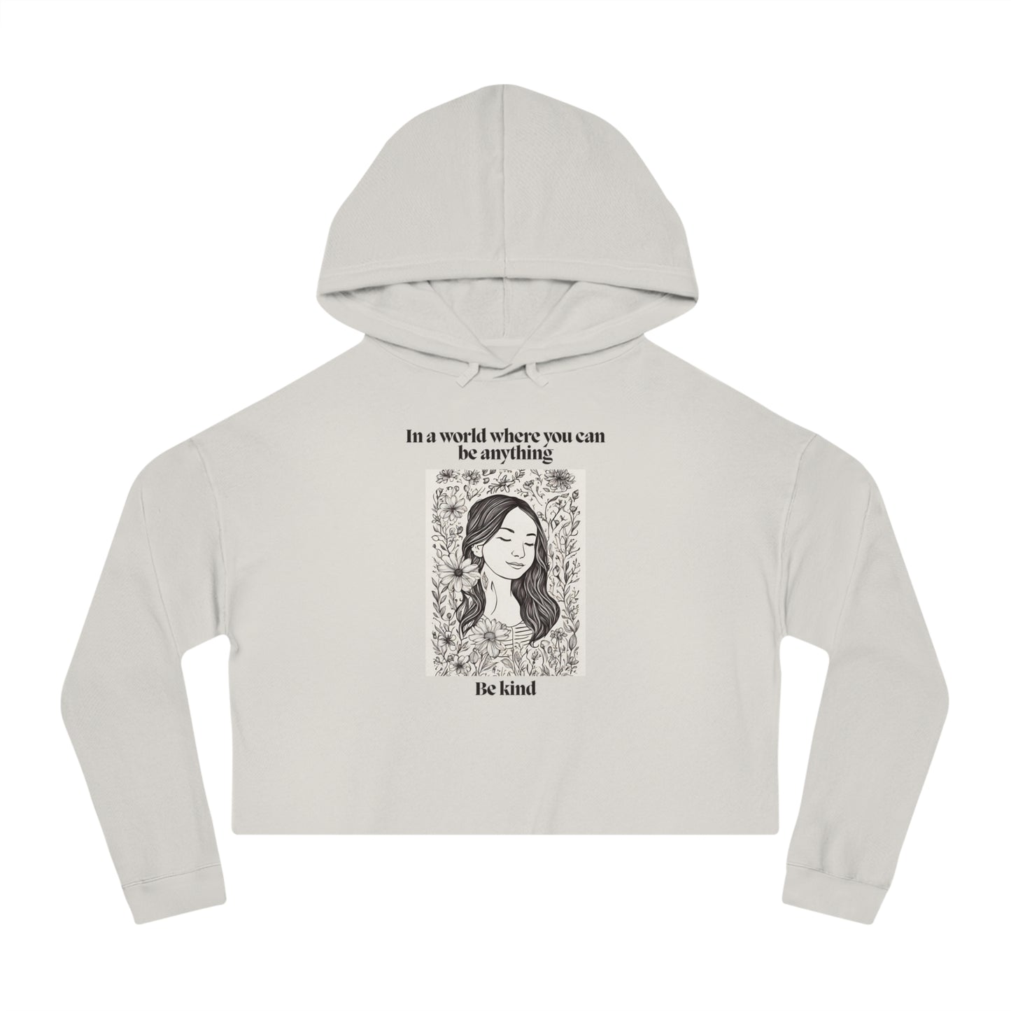 Inspirational Women's Cropped Hoodie - 'Be Kind' Design for Everyday Empowerment