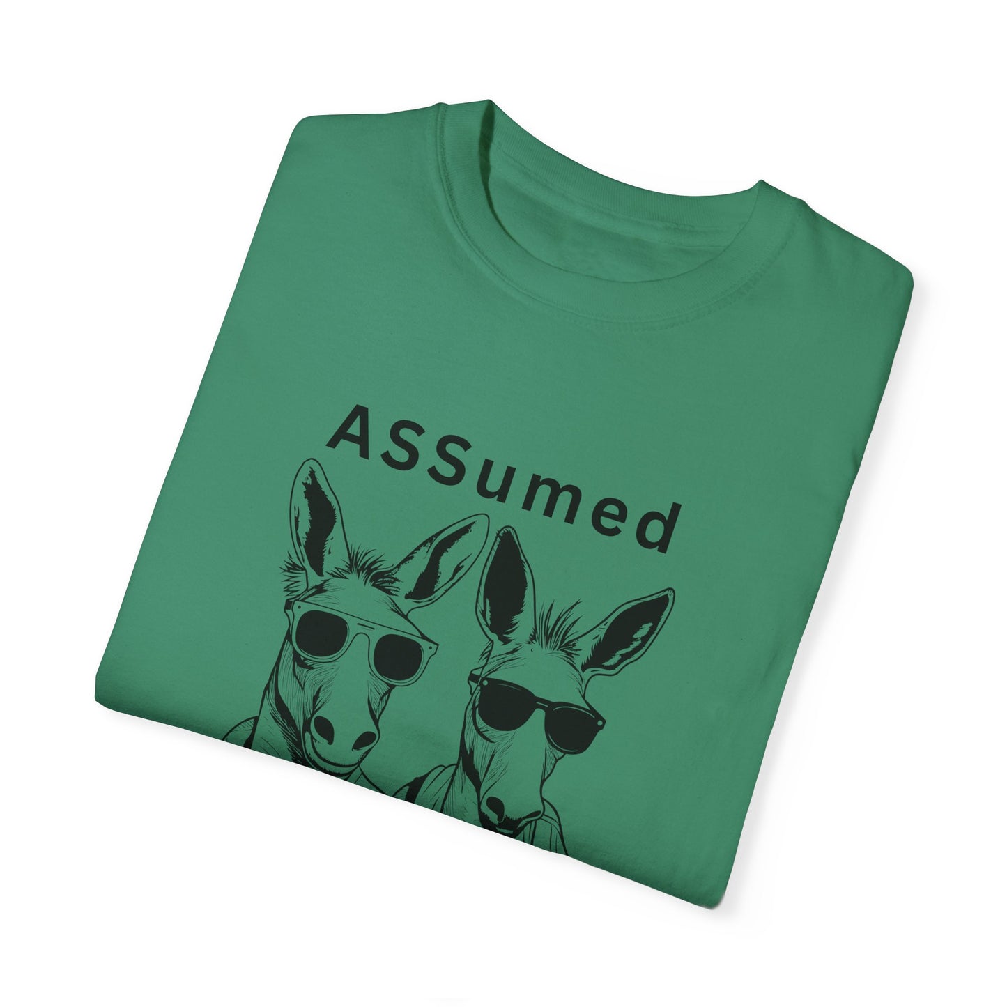 Unisex Garment-Dyed T-Shirt - Funny Kangaroo Design with 'ASSumed Innocent' Text