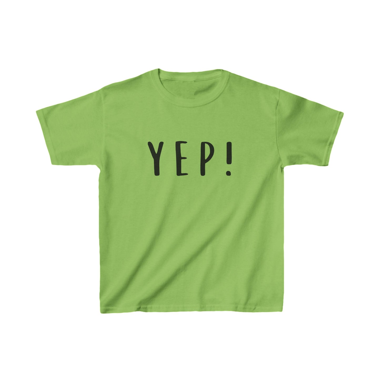 Kids Yellow Yep! Tee - Fun & Comfortable Heavy Cotton T-Shirt