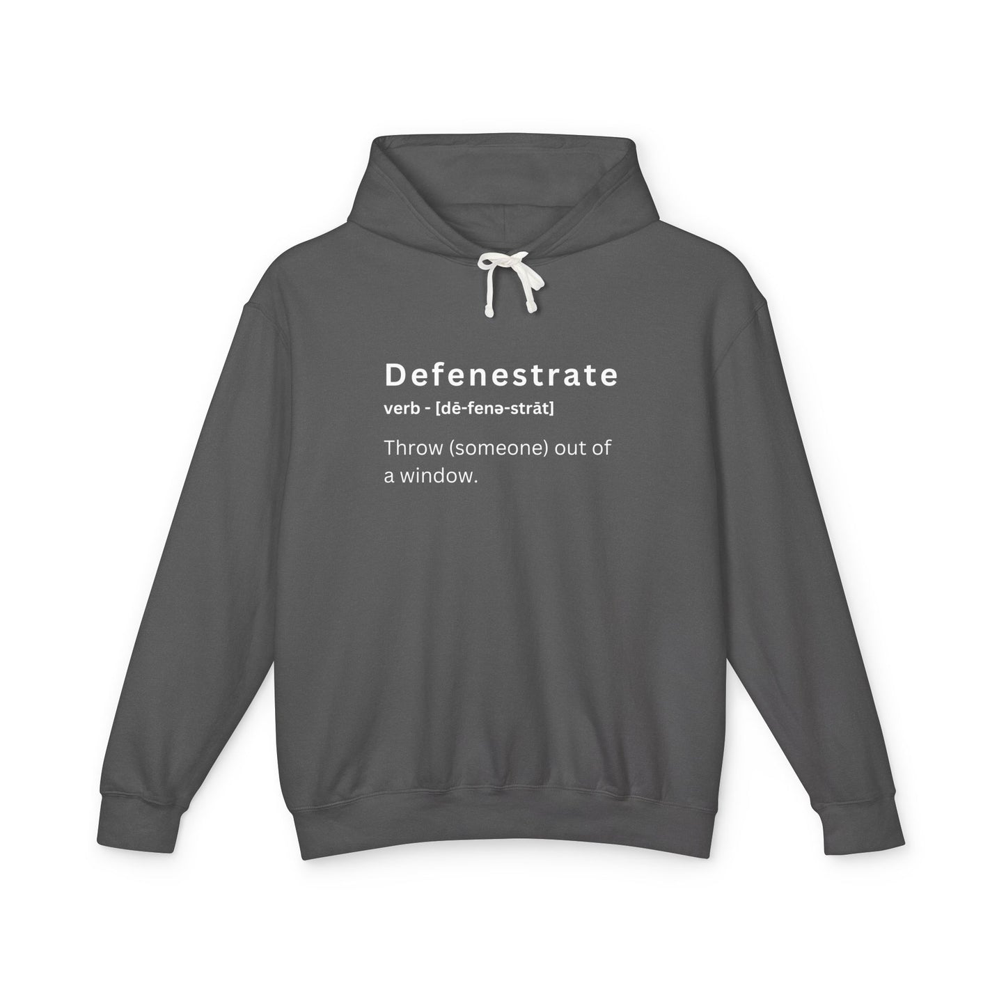 Defenestrate Unisex Lightweight Hooded Sweatshirt - Funny Vocabulary Hoodie