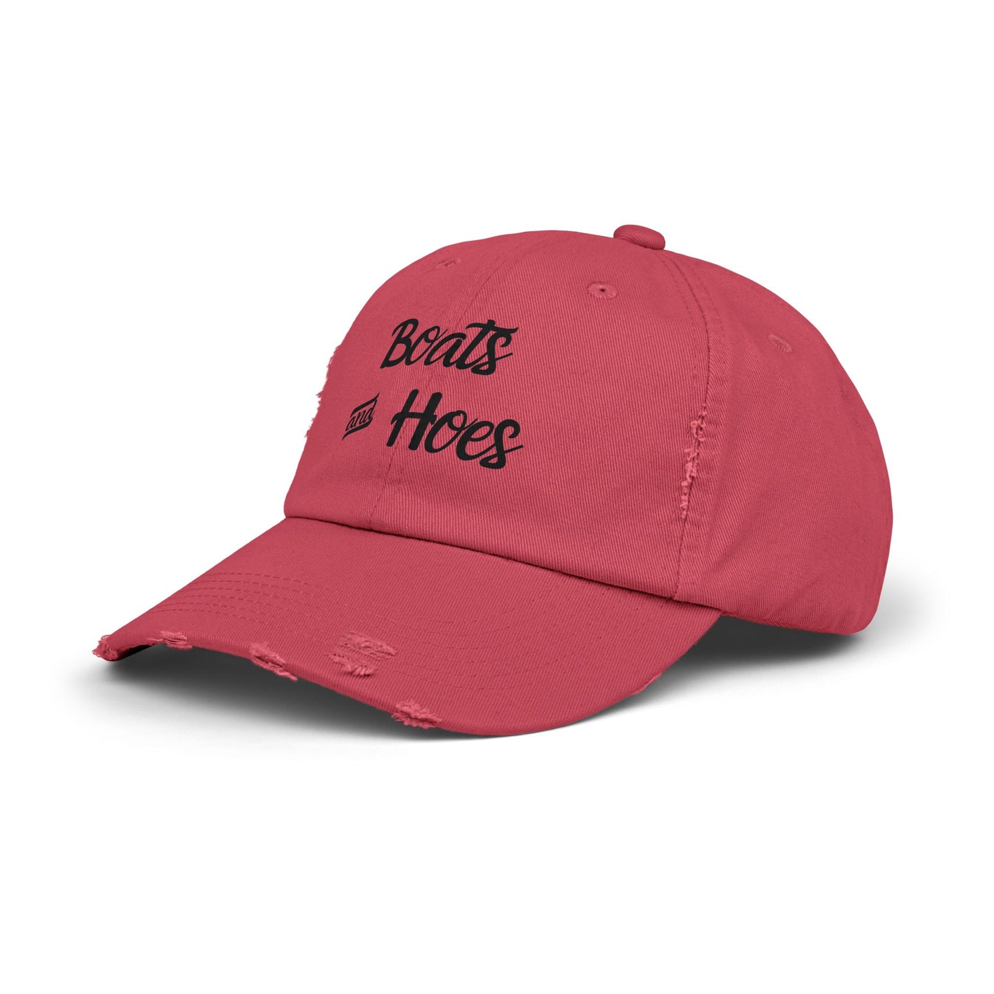 Boats and Hoes Unisex Distressed Cap - Fun Summer Hat for Beach Days and Parties