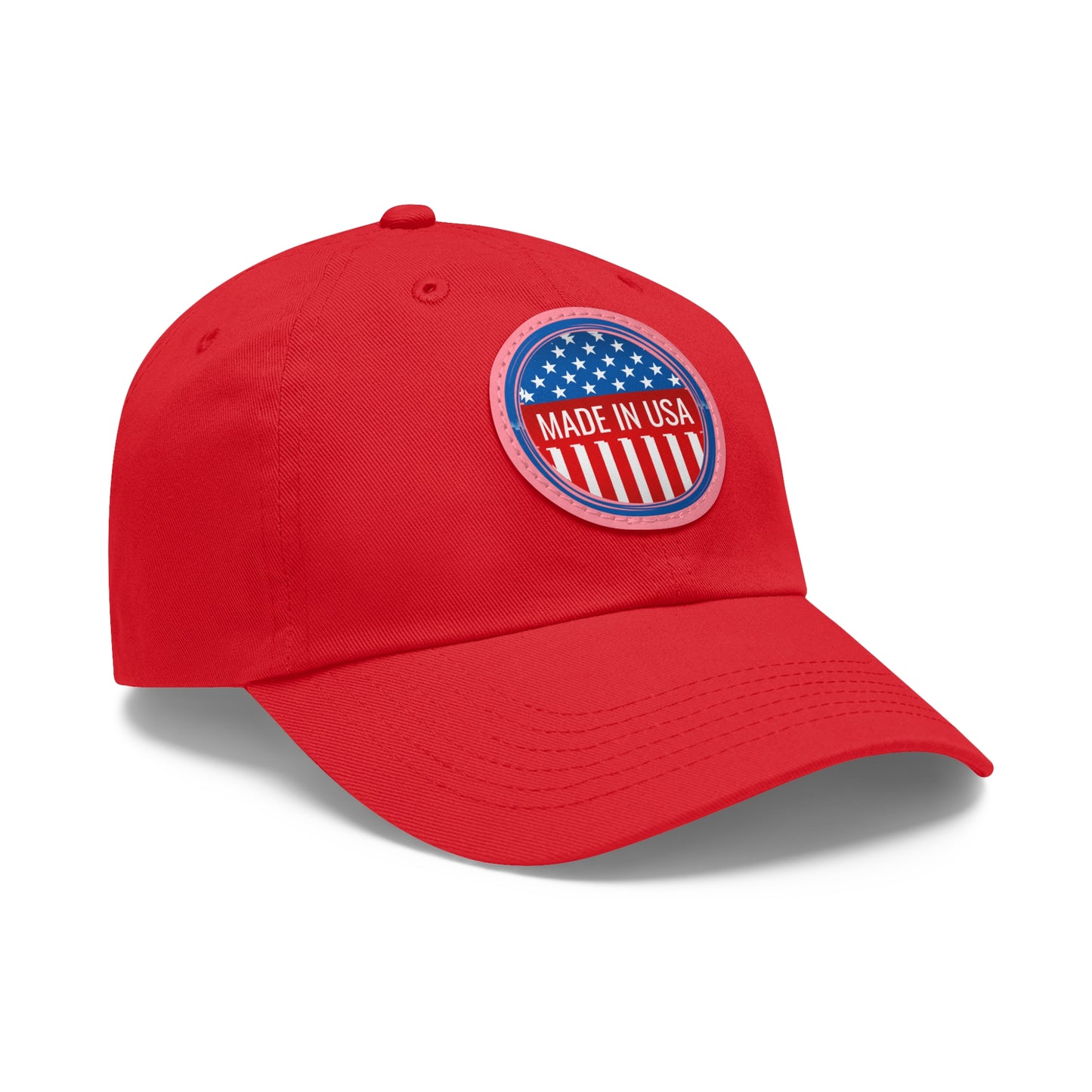 Patriotic Dad Hat with Leather Patch - Made in USA