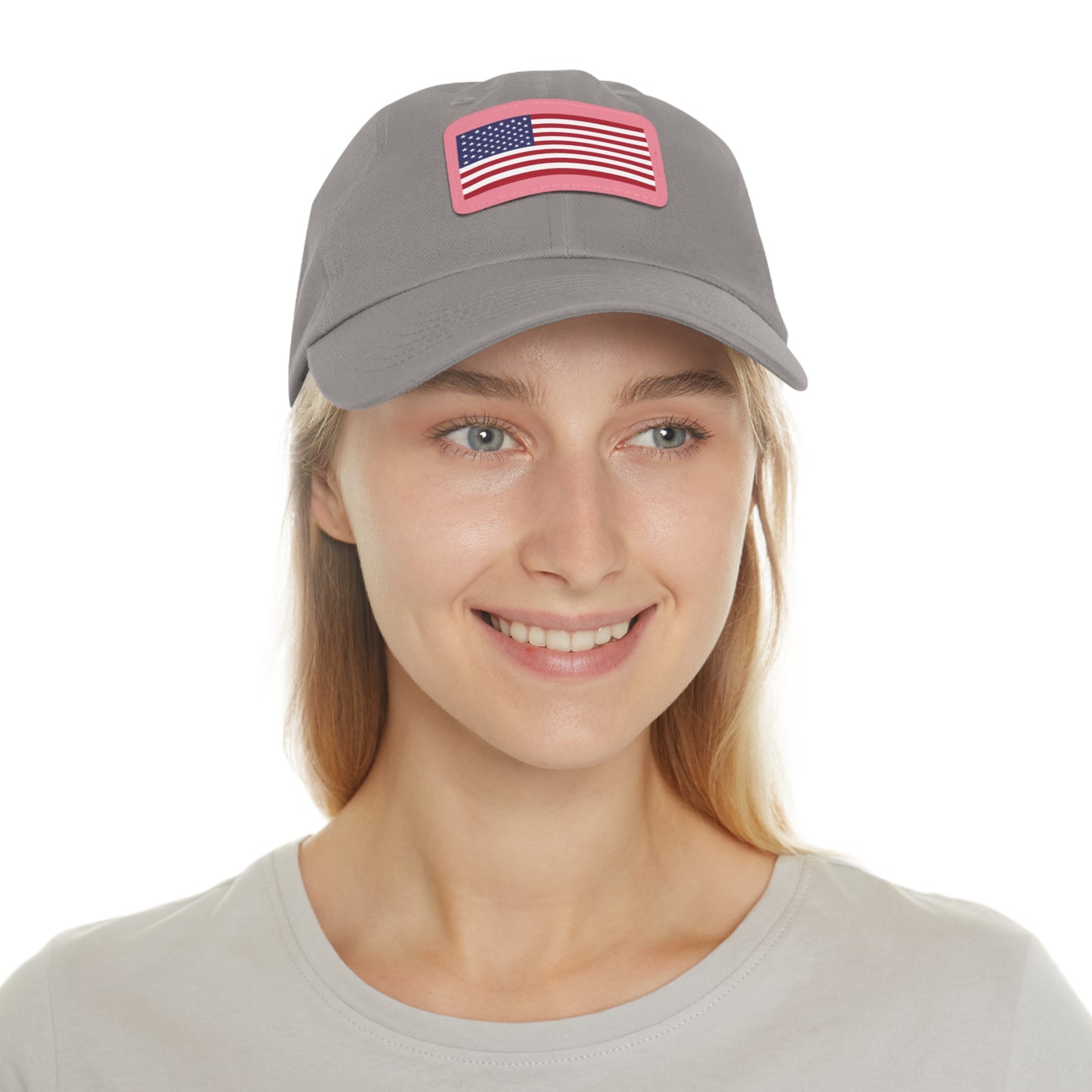 Patriotic Dad Hat with Leather Patch – USA Flag Cap for Summer Adventures