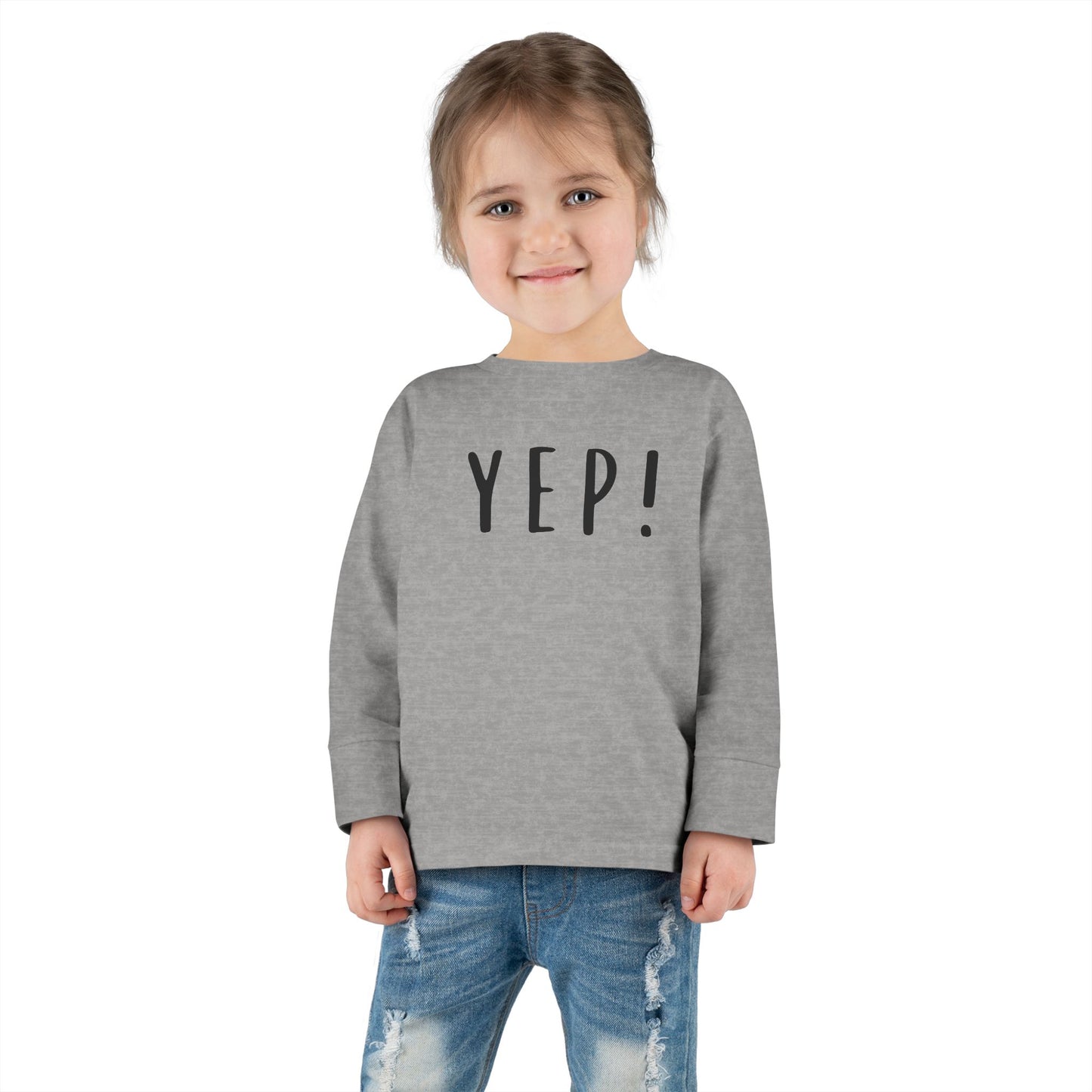 Funny Toddler Long Sleeve Tee - 'YEP!' Cute Kids Shirt for Playtime